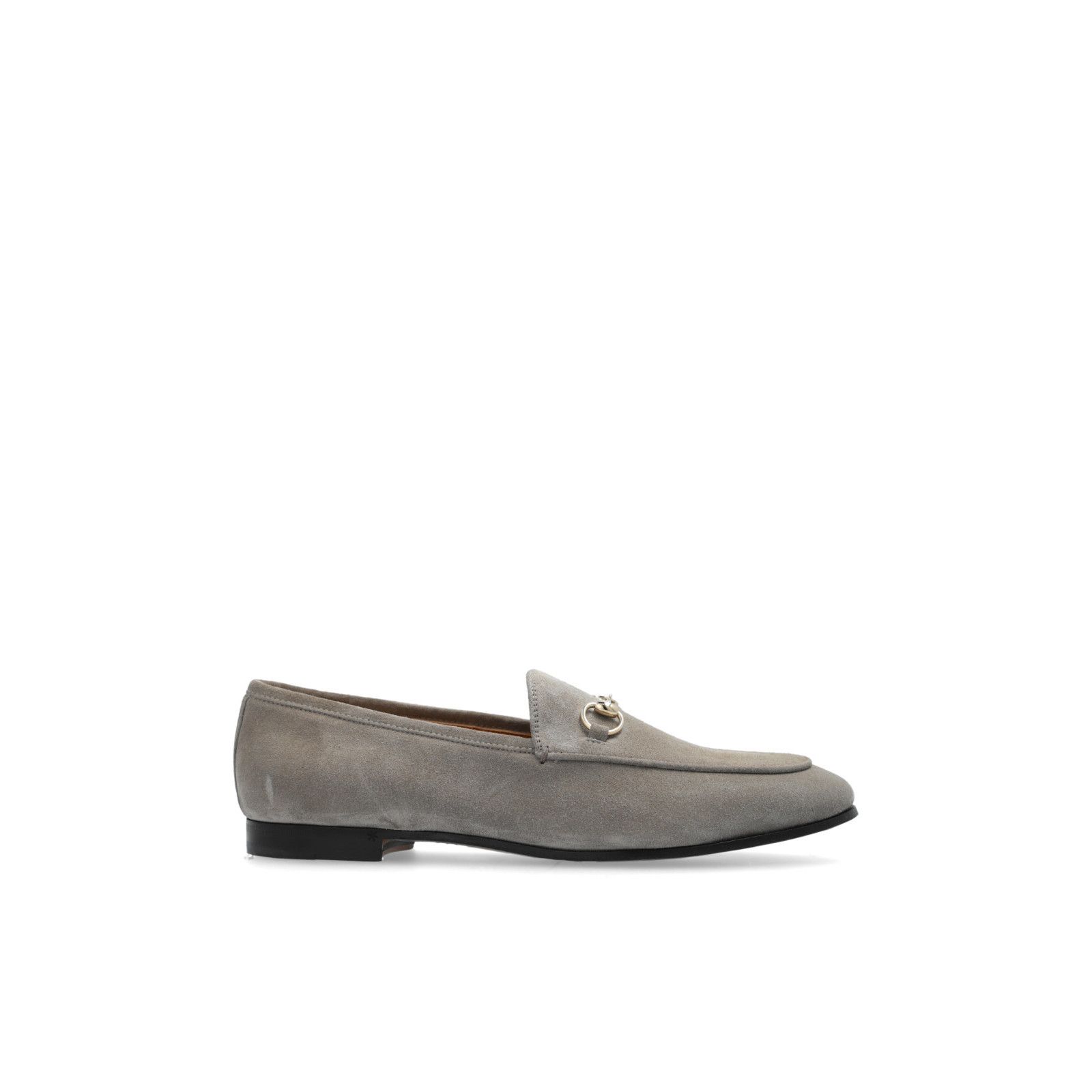 GUCCI Jordaan Women's Gray Suede Loafers New & Authentic (Wo