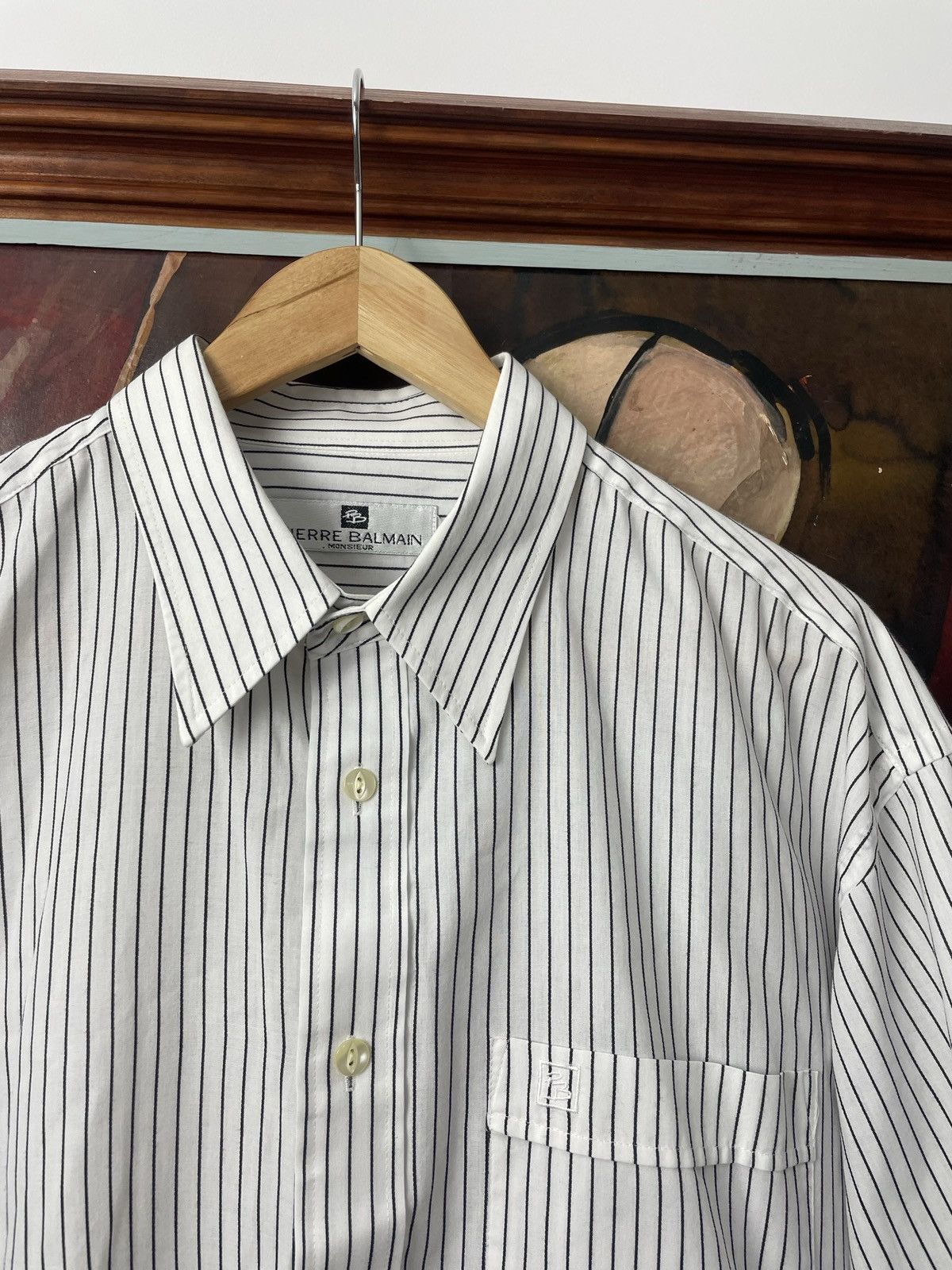 Pierre Balmain Vintage 90s Pierre Balmain Button Shirt Stripes Designer Size US L / EU 52-54 / 3 - 2 Thumbnail