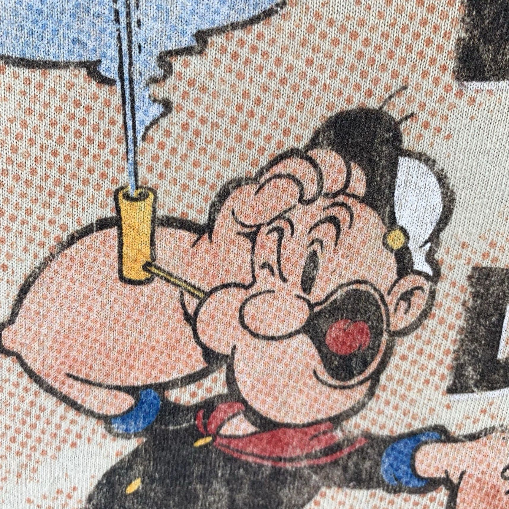 Delta Popeye Blow Me Down T-Shirt Mens XL Beige Graphic Print Comics Tee 2012 Size US XL / EU 56 / 4 - 5 Thumbnail