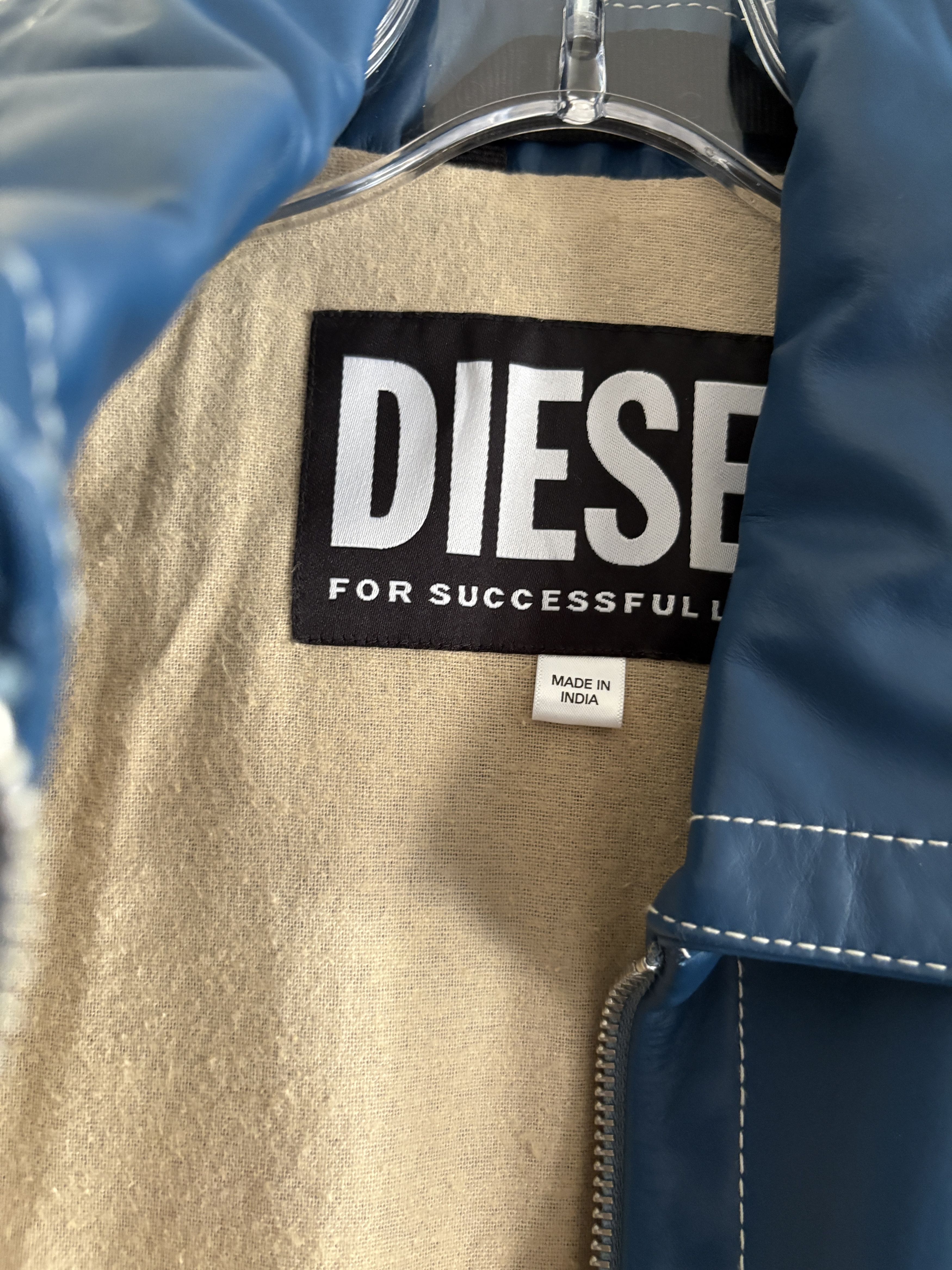Diesel Diesel Leather Blue L-Cale Bomber Biker Moto Jacket Coat M Size US M / EU 48-50 / 2 - 3 Thumbnail