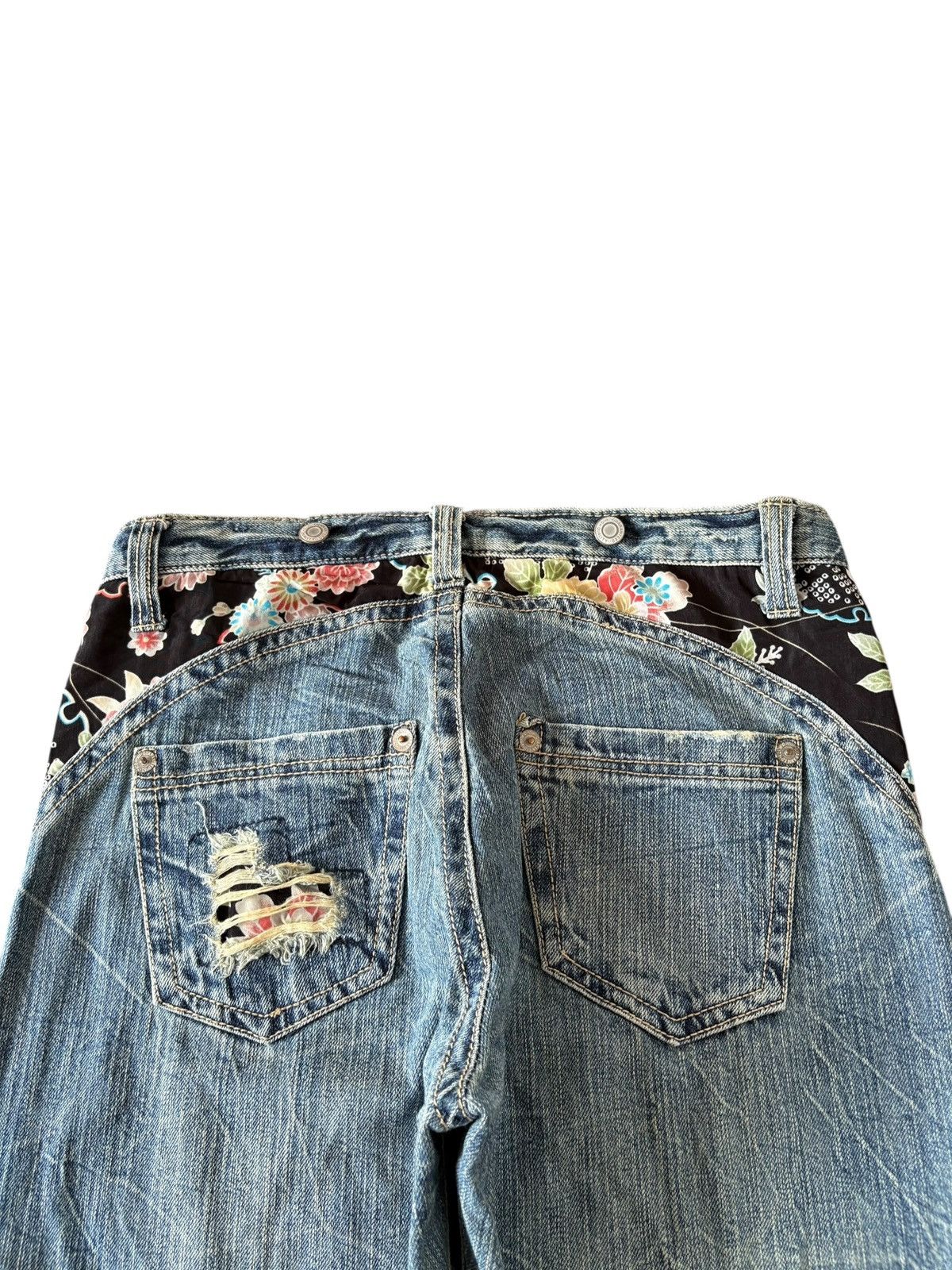 Dsquared2 Vintage Japanese Brand Patchwork Suspenders Loose Jeans Size 32" / US 10 / IT 46 - 4 Thumbnail