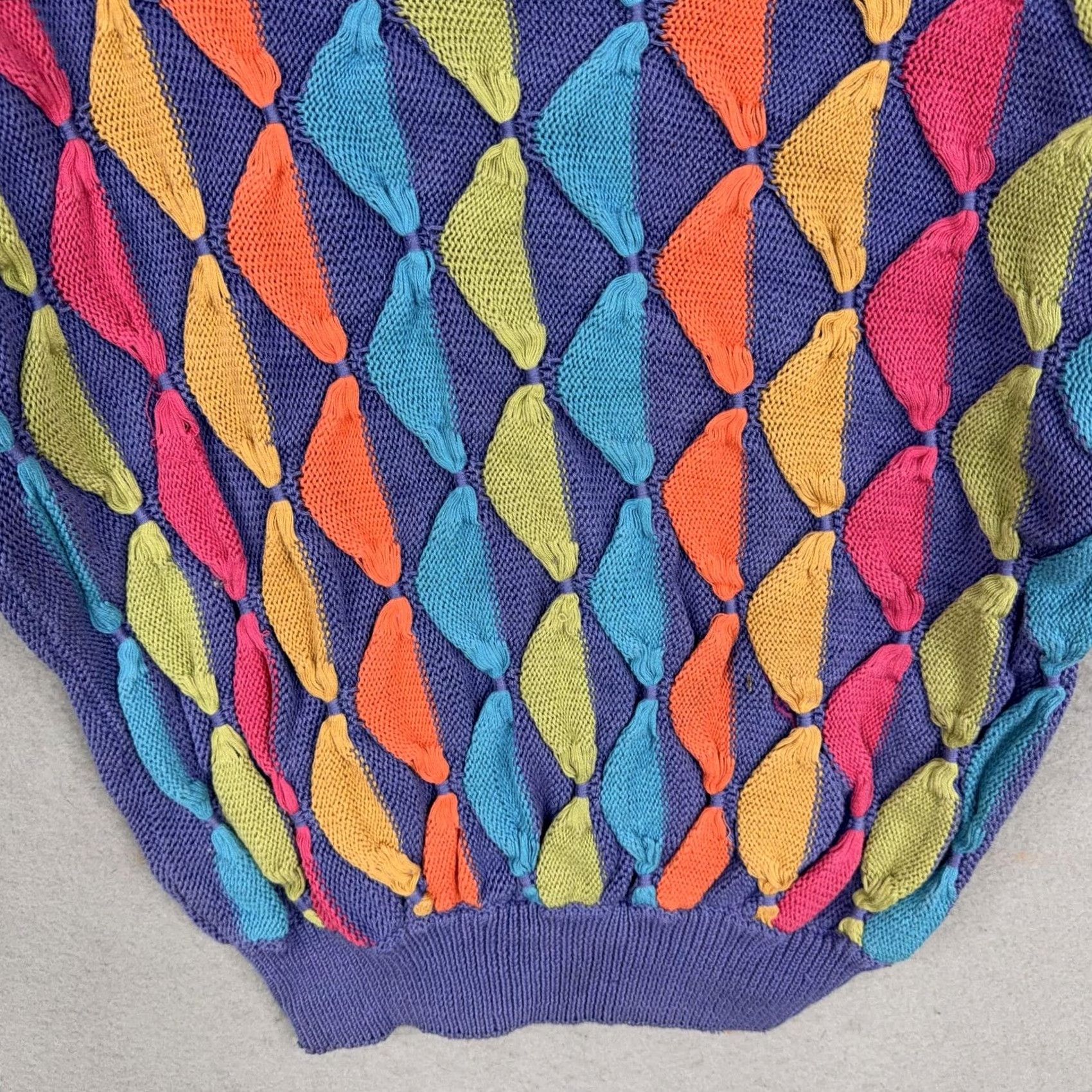 Vintage VINTAGE Gil Aimbez Static Sweater Womens S Purple Neon 3D Knit 80s Style Pullover Dolman Womens Size S / US 4 / IT 40 - 7 Thumbnail