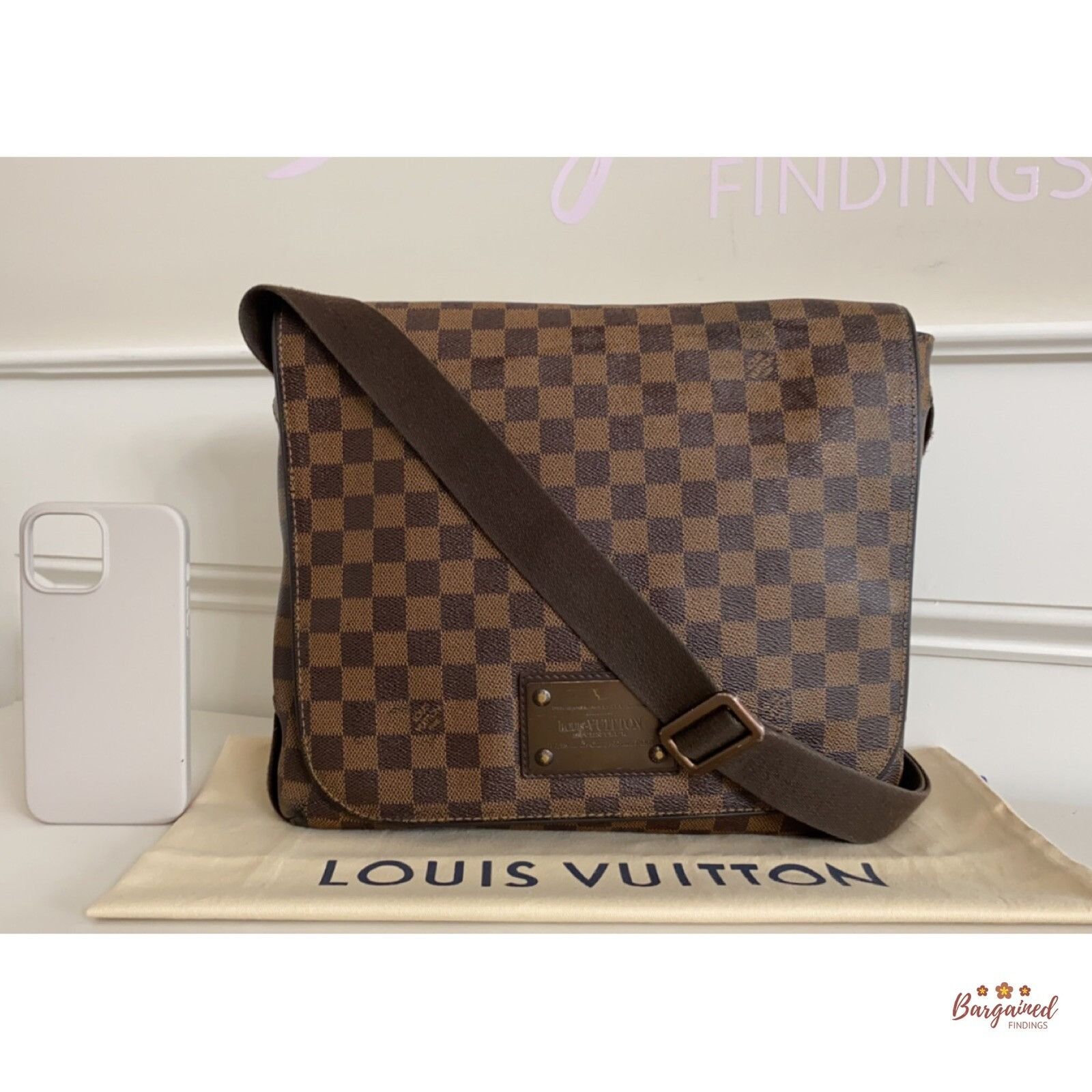 Louis Vuitton Louis Vuitton Damier Ebene Canvas Brooklyn MM Crossbody Bag Size ONE SIZE - 13 Thumbnail