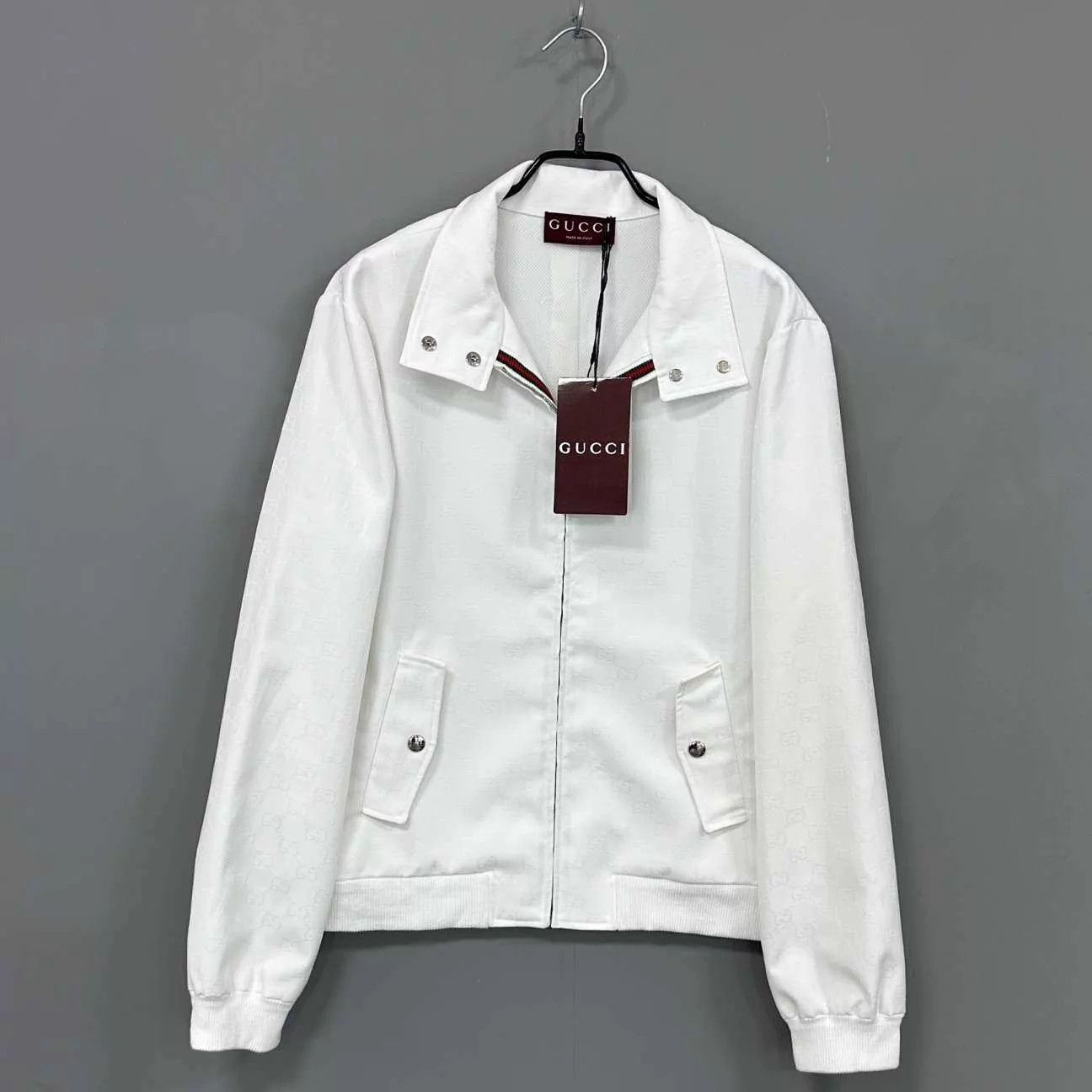 Gucci GUCCI White All-Over Print Zip Jacket XL Size XL / US 12-14 / IT 48-50 - 1 Thumbnail