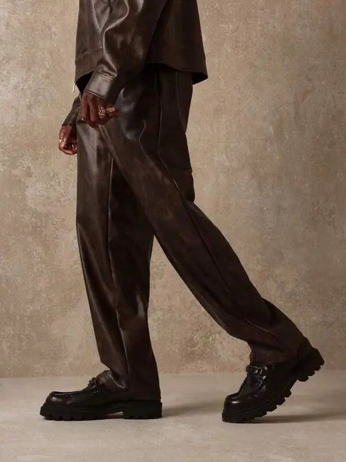 Japanese Brand Fujisaki x Shi Washed PU Skater fit Pants Size US 32 / EU 48 - 5 Thumbnail