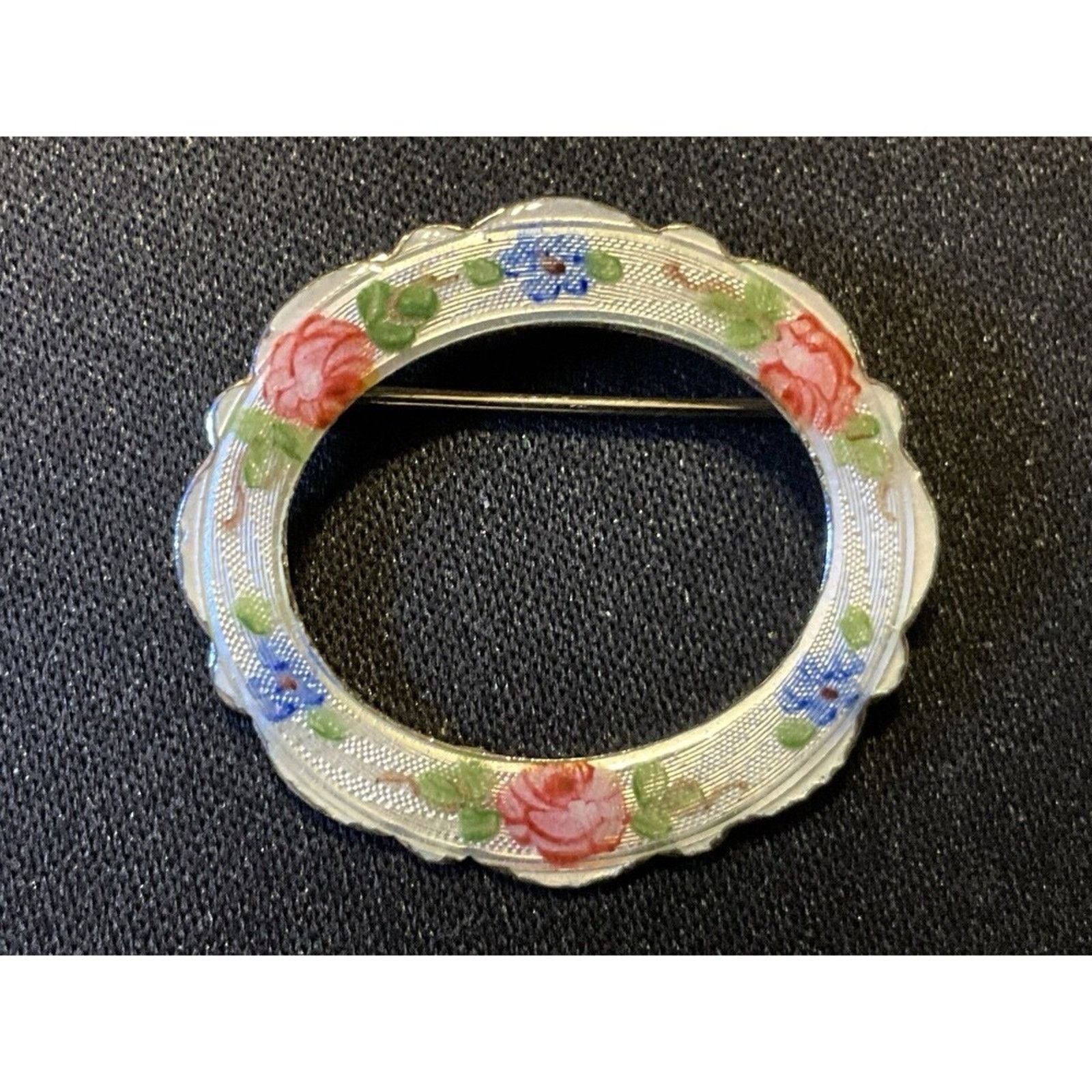 Other Vintage Signed La Mode Sterling And Enamel Flower Brooch Size ONE SIZE - 2 Thumbnail