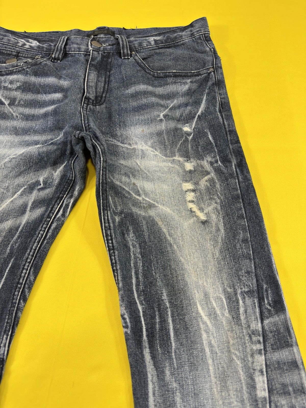 Japanese Brand Black Baccara tornado mart style spiral flare jeans Size US 34 / EU 50 - 7 Thumbnail