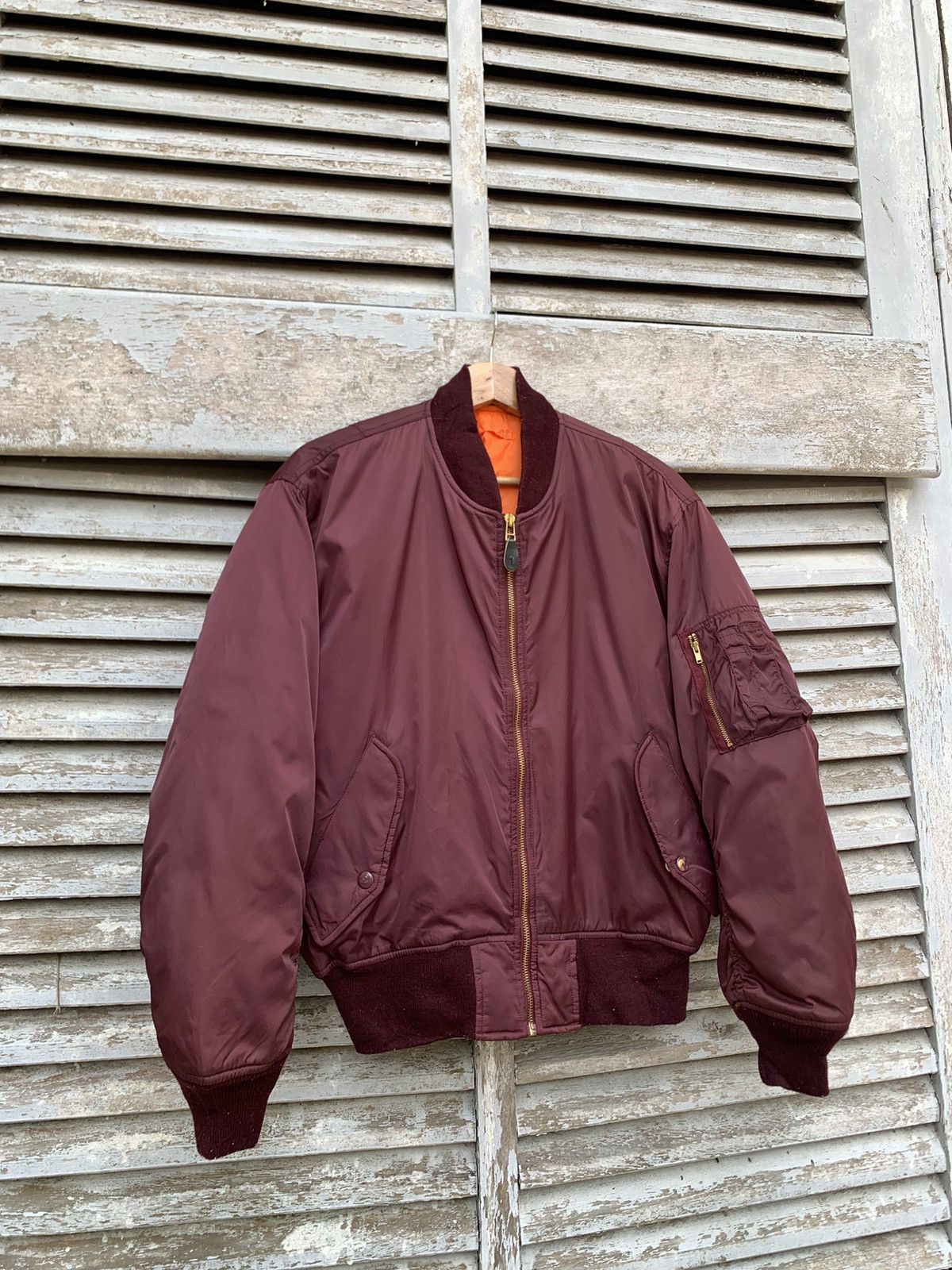 Vintage 🪖MA-1 MAN INTERMEDIATE MAROON BOMBER JACKET Size US M / EU 48-50 / 2 - 4 Thumbnail