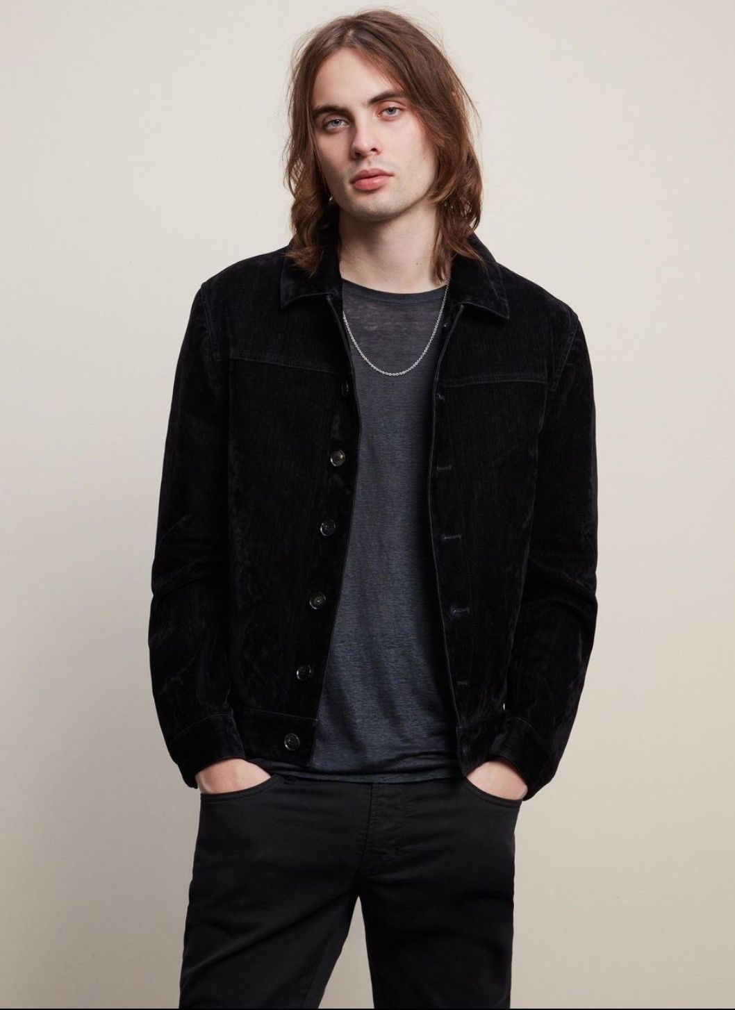 John Varvatos Flocked Velvet Trucker size EU 48 USA 38 medium Size US M / EU 48-50 / 2 - 1 Thumbnail