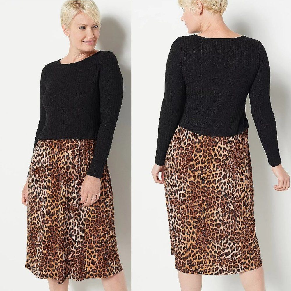Other New Susan Graver Ribbed Sweater Knit & Printed Liquid Knit Size S / US 4 / IT 40 - 1 Thumbnail