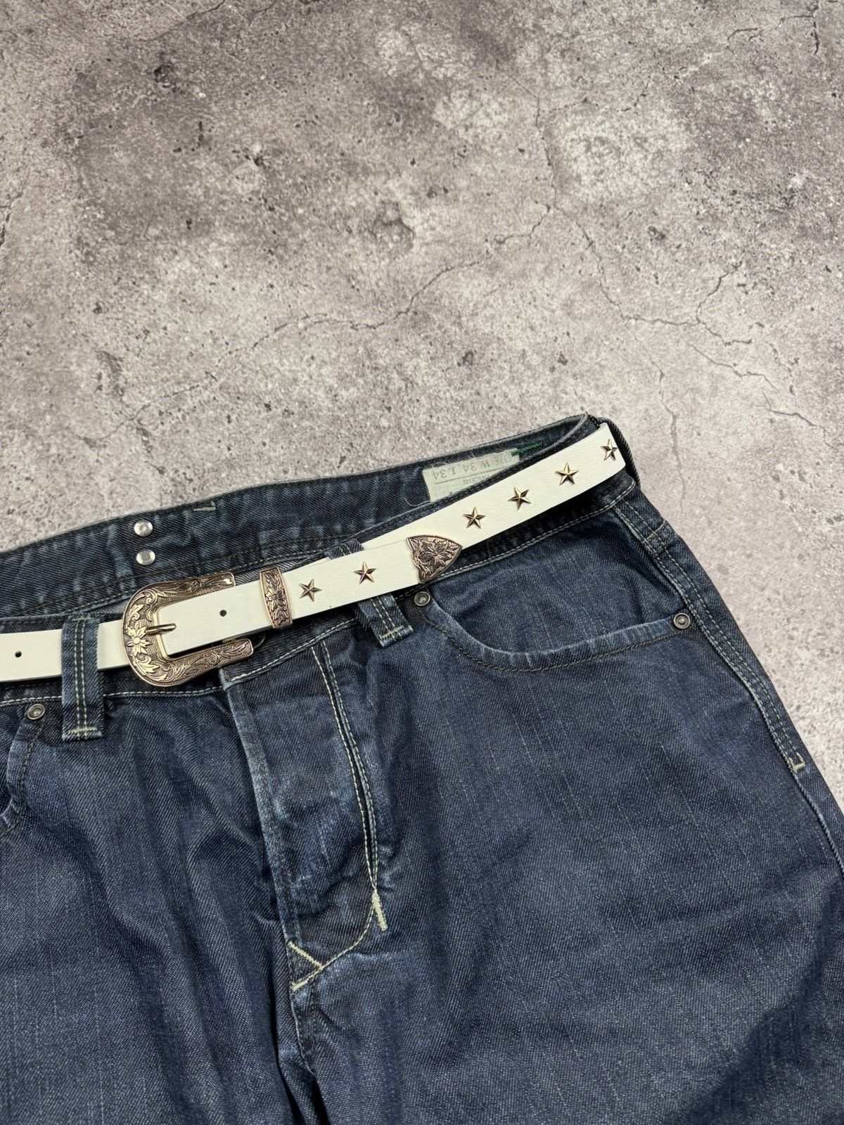 Japanese Brand 00’s NUMBER NINE STYLE WESTERN LEATHER RARE Y2K BELT VINTAGE Size ONE SIZE - 2 Thumbnail
