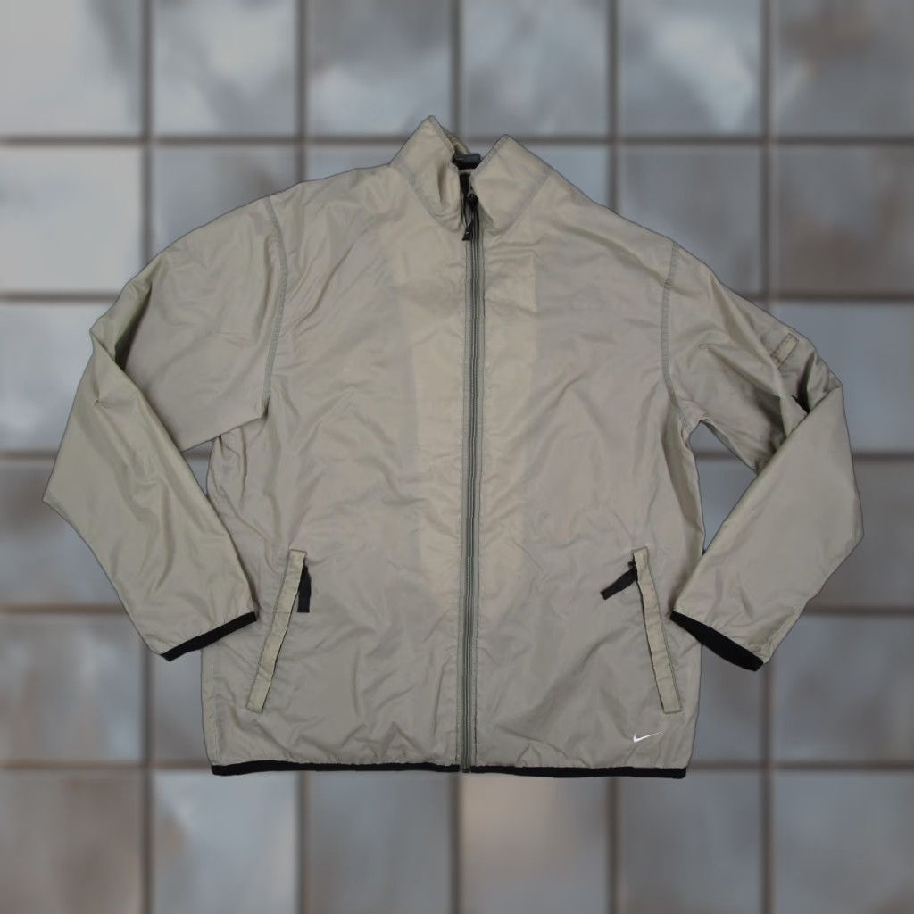 Nike Nike Jacket Mens Large Beige Full Zip Nylon Lightweight Windbreaker Size US L / EU 52-54 / 3 - 1 Thumbnail