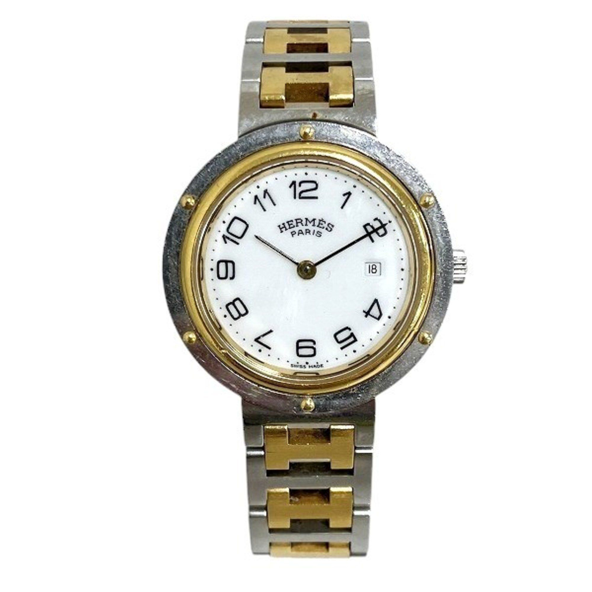 Hermes Clipper White Dial Quartz Watch Women's