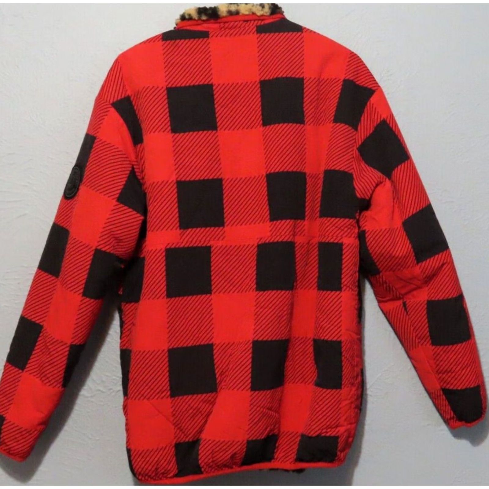 Vintage VINTAGE Simply Southern Collection Womens M Reversible Buffalo Plaid Sherpa Leopard Coat Size M / US 6-8 / IT 42-44 - 7 Thumbnail