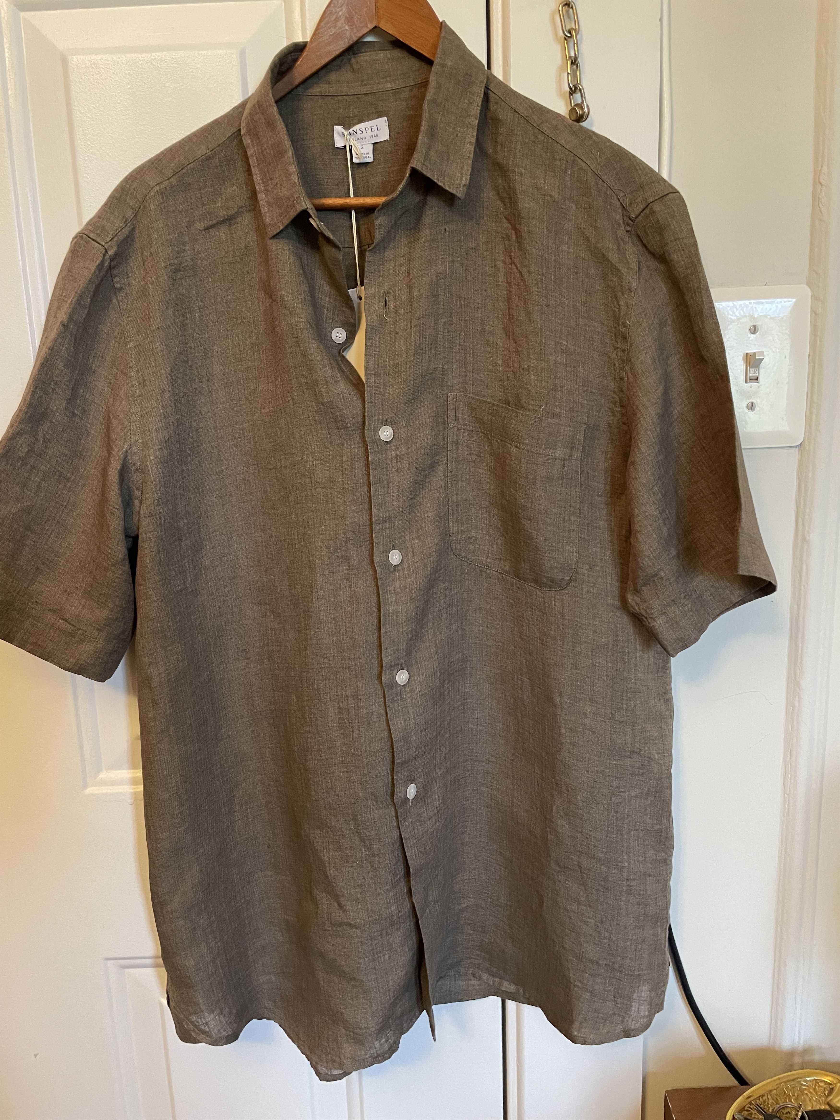 Sunspel Short Sleeve Linen Shirt Size US S / EU 44-46 / 1 - 1 Thumbnail