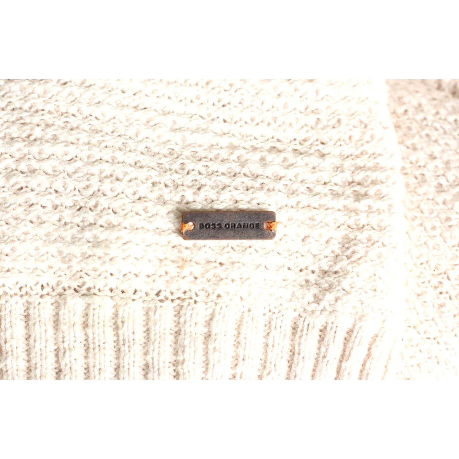Hugo Boss HUGO BOSS ORANGE Jumper Shirt Men L V-Neck Cotton Beige 2000s Classic Pullovers VR2691 Size US L / EU 52-54 / 3 - 6 Thumbnail