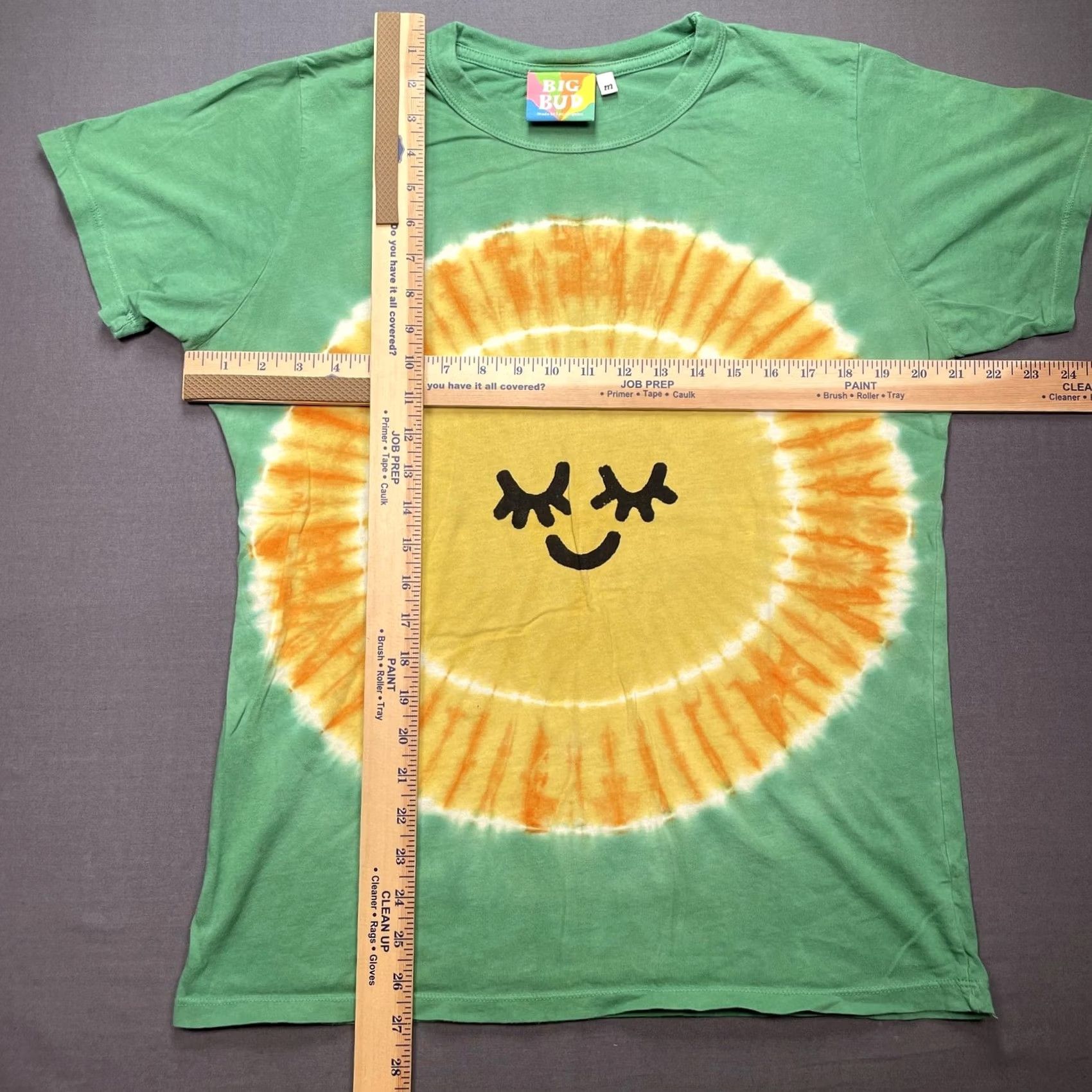 Vintage Big Bud Shirt Mens Medium Green Tie-Dye Sun Smiley Graphic Tee T-Shirt Made USA Size US M / EU 48-50 / 2 - 5 Thumbnail