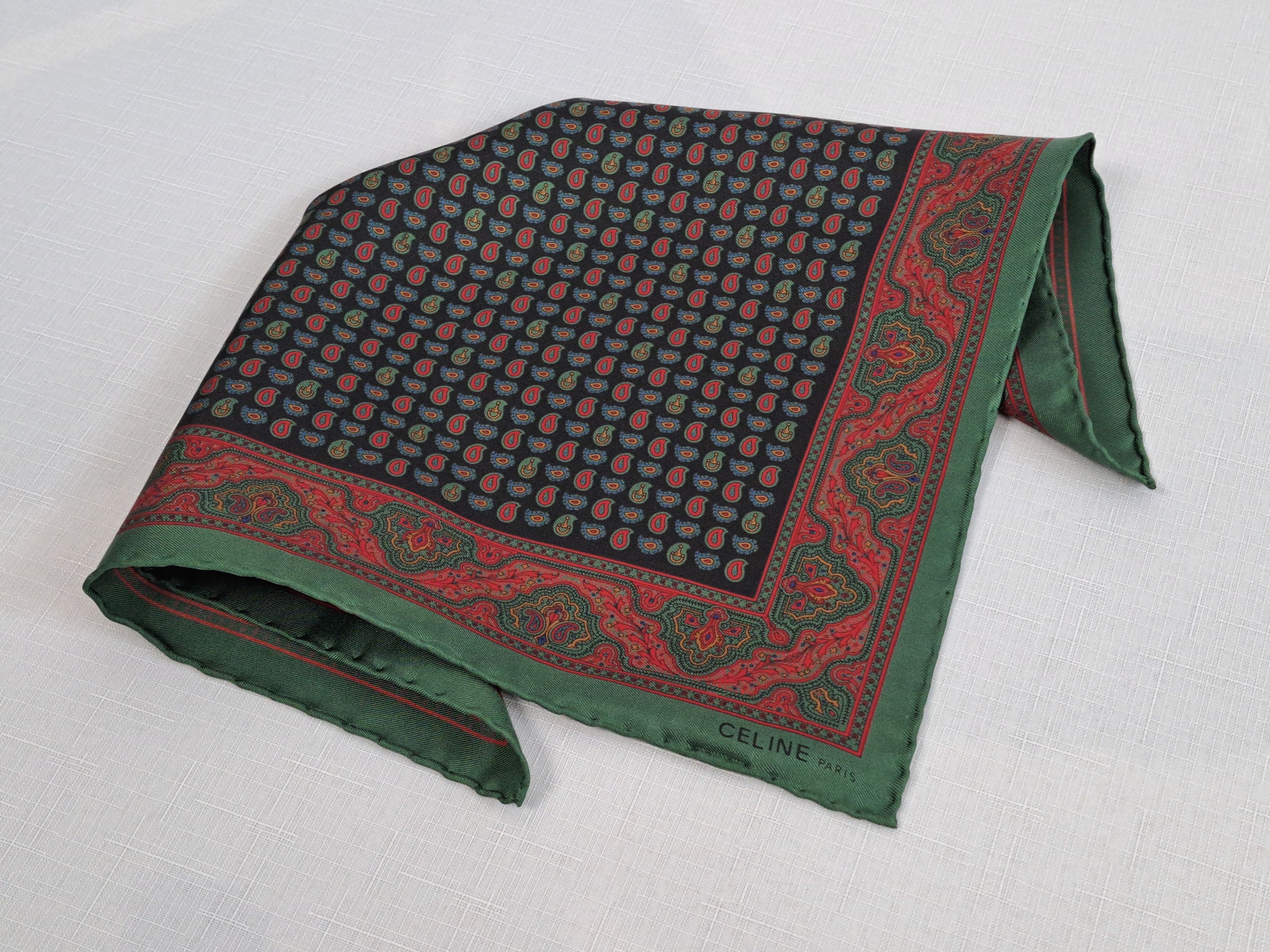 Celine Vintage Celine Paris silk Handkerchief/Pocket Square. Size ONE SIZE - 2 Thumbnail
