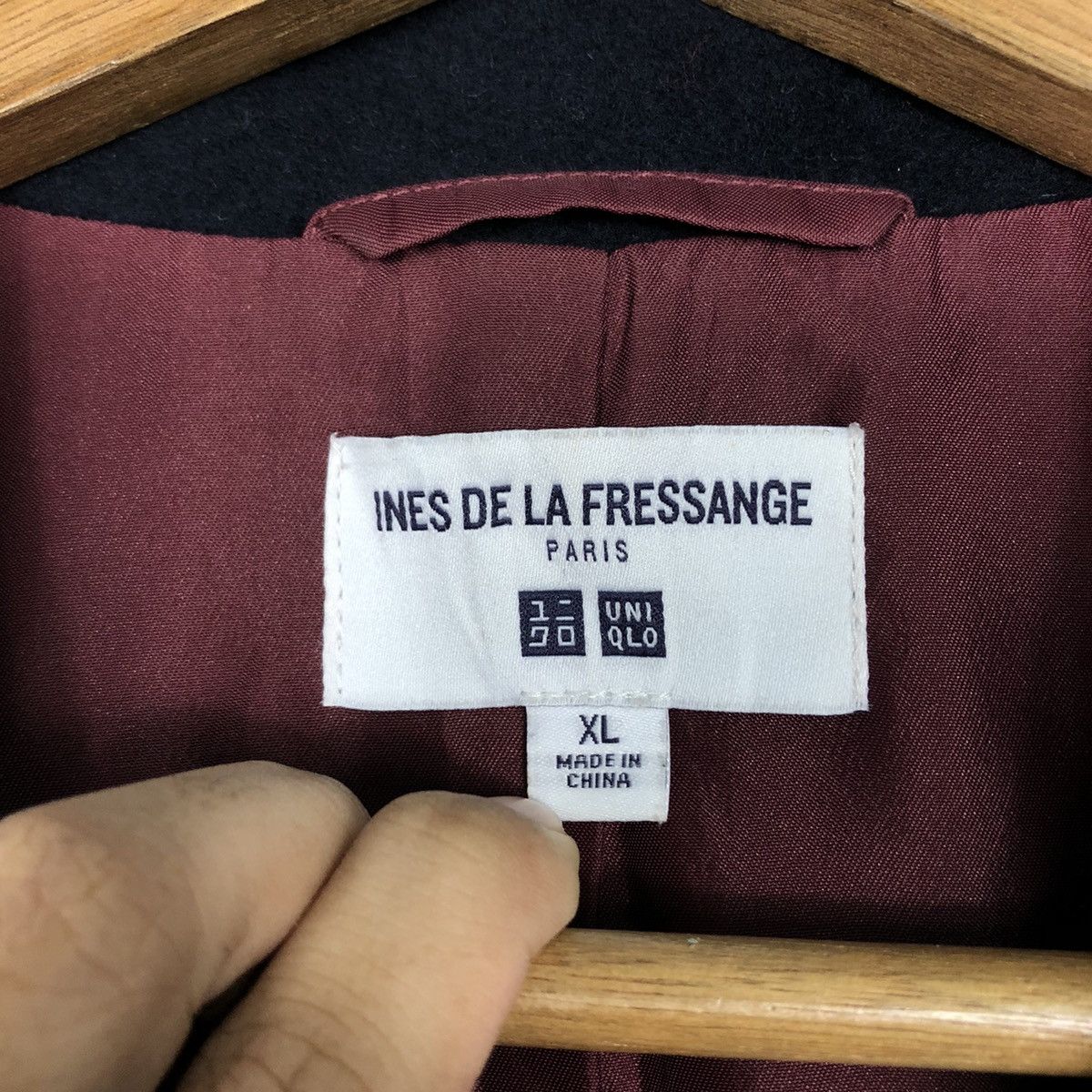 Japanese Brand 📌Rich Black Long Jacket Double Breast Ines De La Fressange Size US XL / EU 56 / 4 - 19 Thumbnail