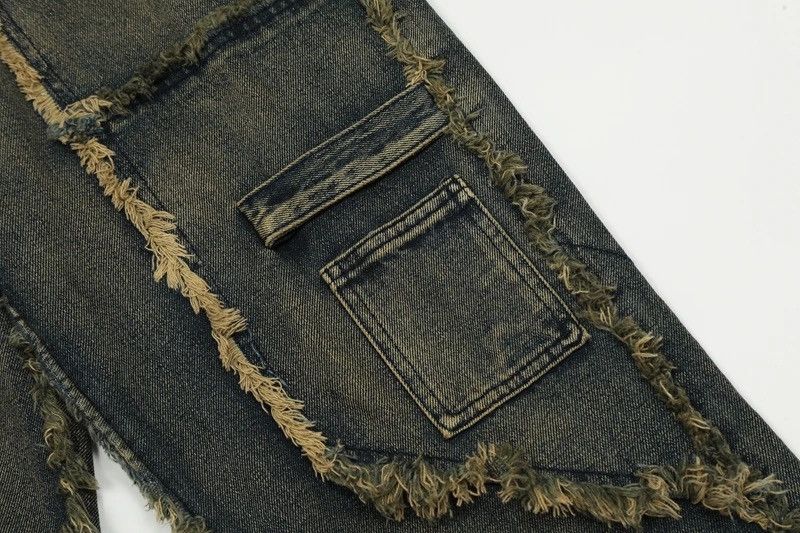 Japanese Brand × Jean Vintage Raw Jeans Trousers y2k holes pockets streetwear Size US 32 / EU 48 - 8 Thumbnail
