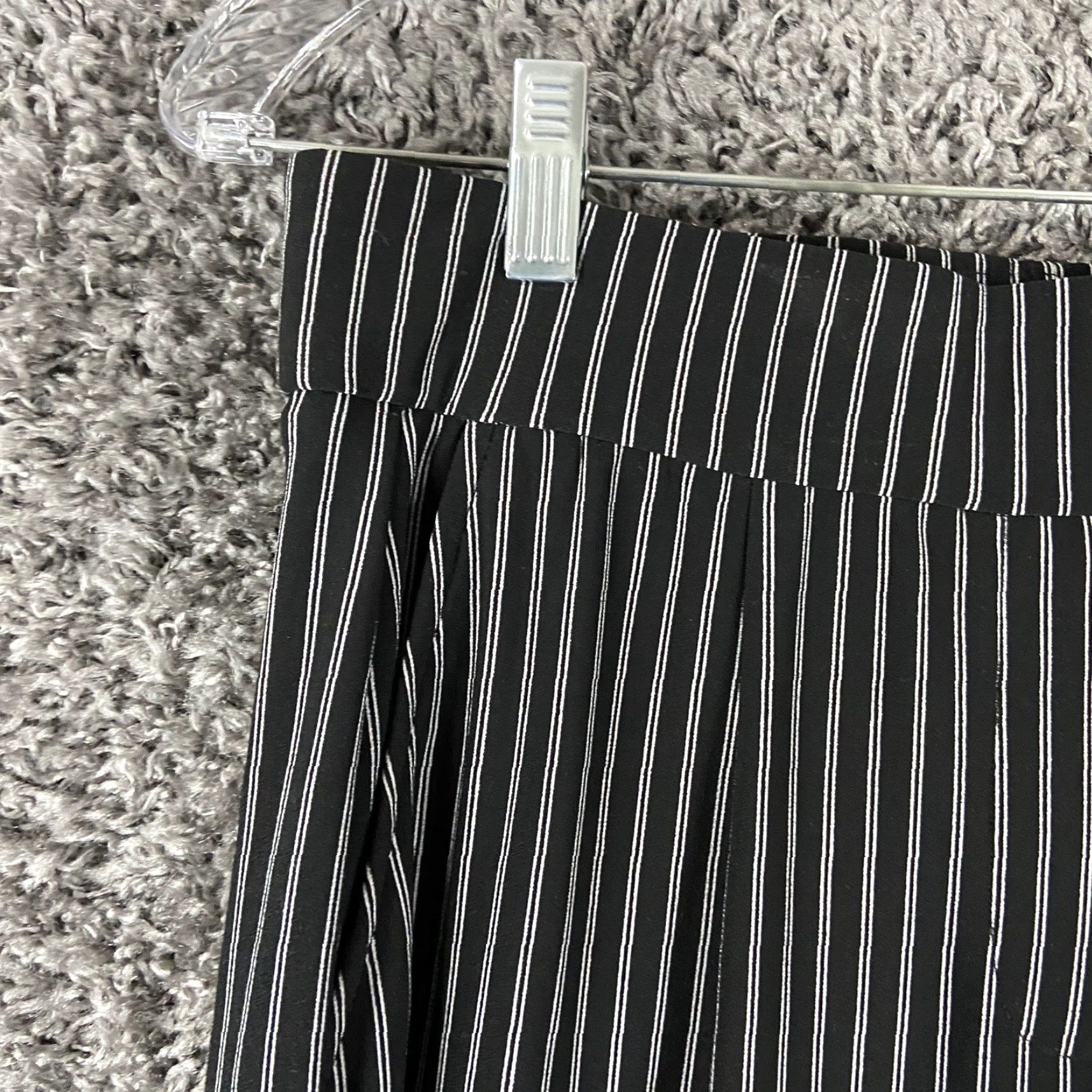Vintage Hilary Radley Dress Pants Women M Black White Striped Pants - Women’s Medium Striped Trousers Size 32" / US 10 / IT 46 - 3 Thumbnail
