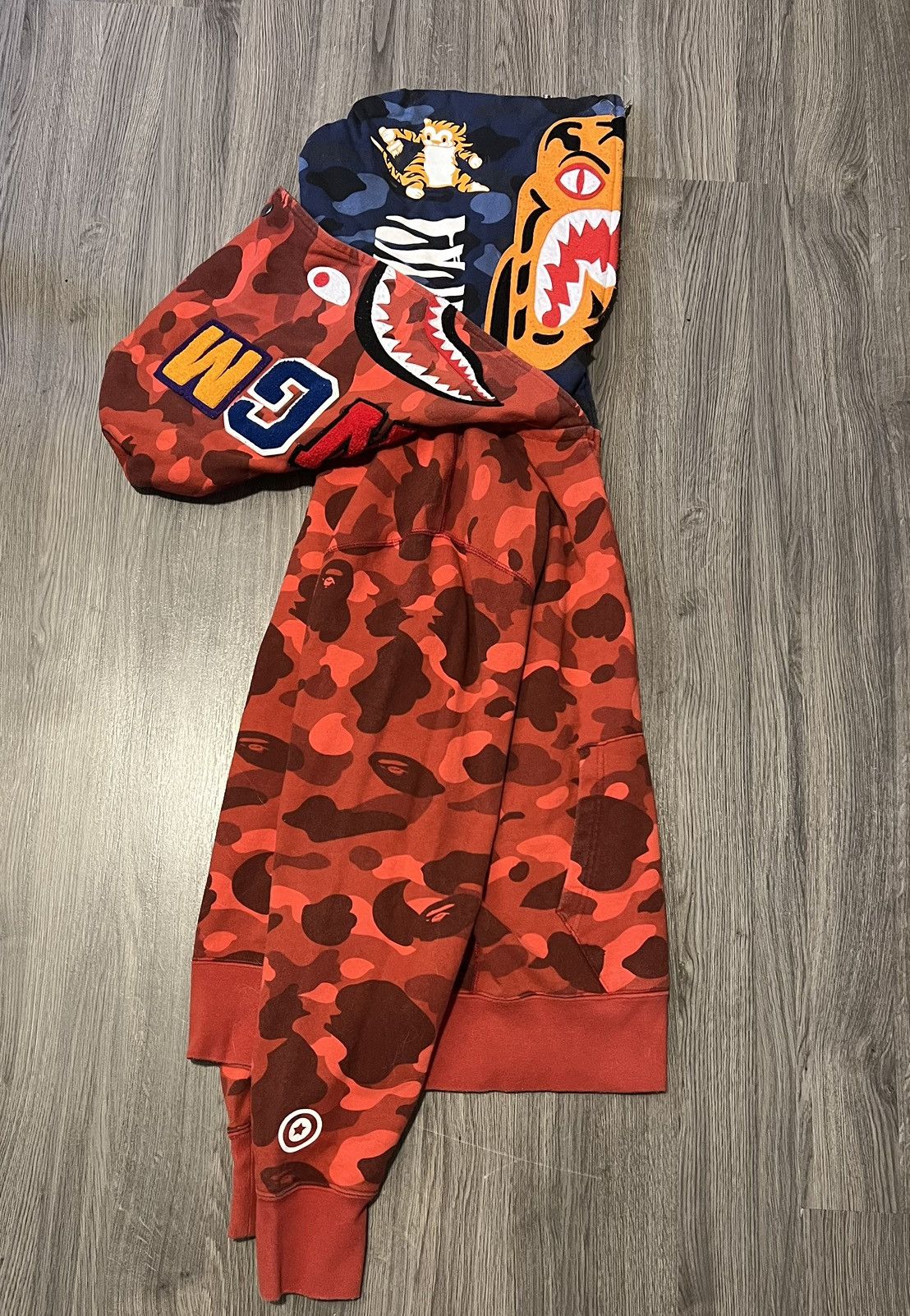Bape BAPE Camo Tiger Shark Wide Full Zip Double Hoodie Size US M / EU 48-50 / 2 - 2 Thumbnail