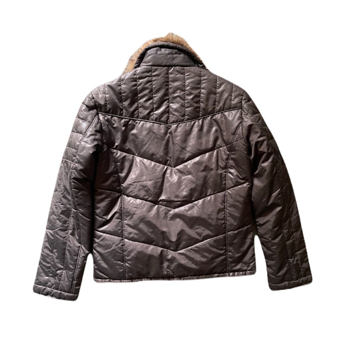 2000s Japanese archive Vkei Fur Military Zip Jacket