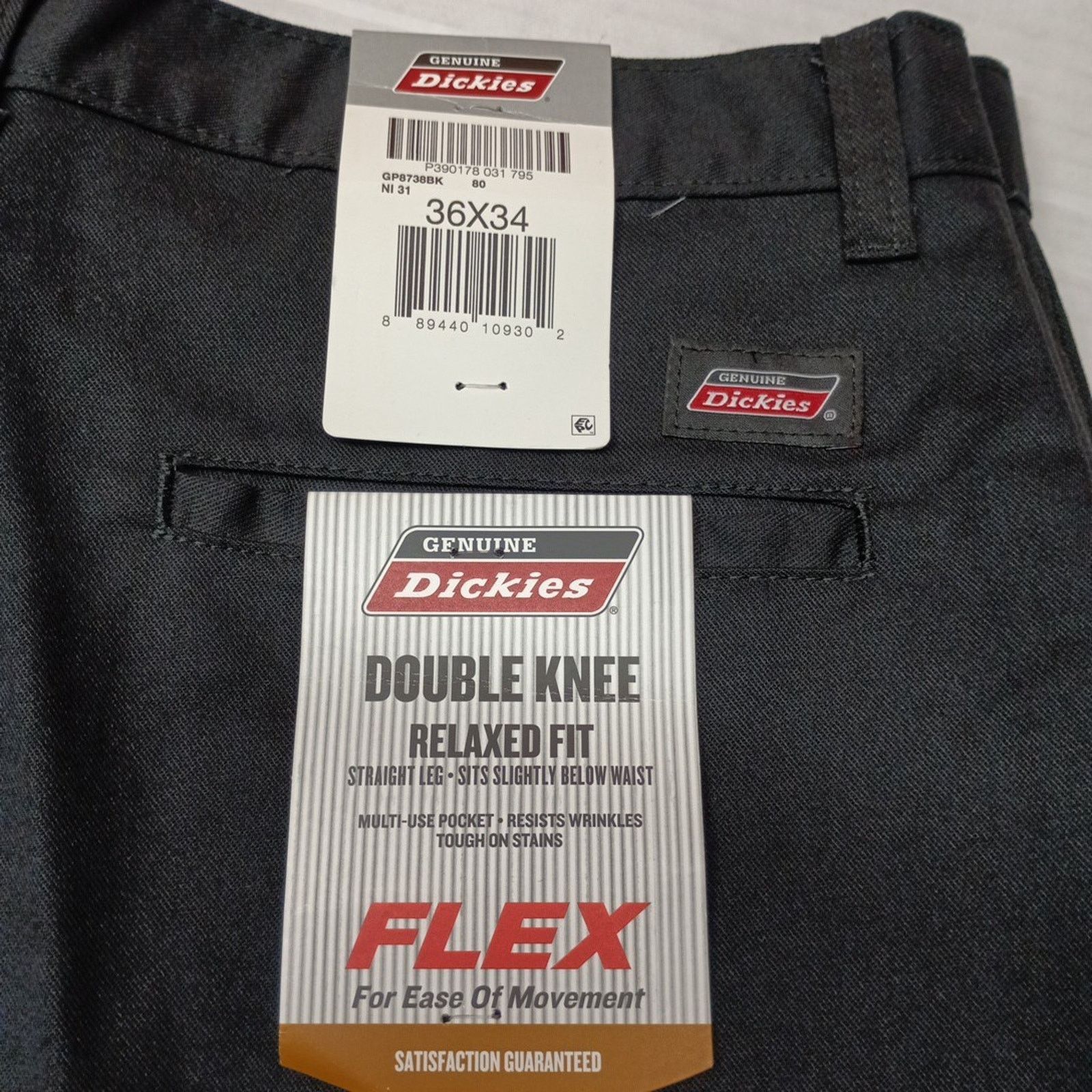Dickies Dickies Relaxed Fit Double Knee Work Pants Men's 36x34 Black Size US 36 / EU 52 - 2 Thumbnail