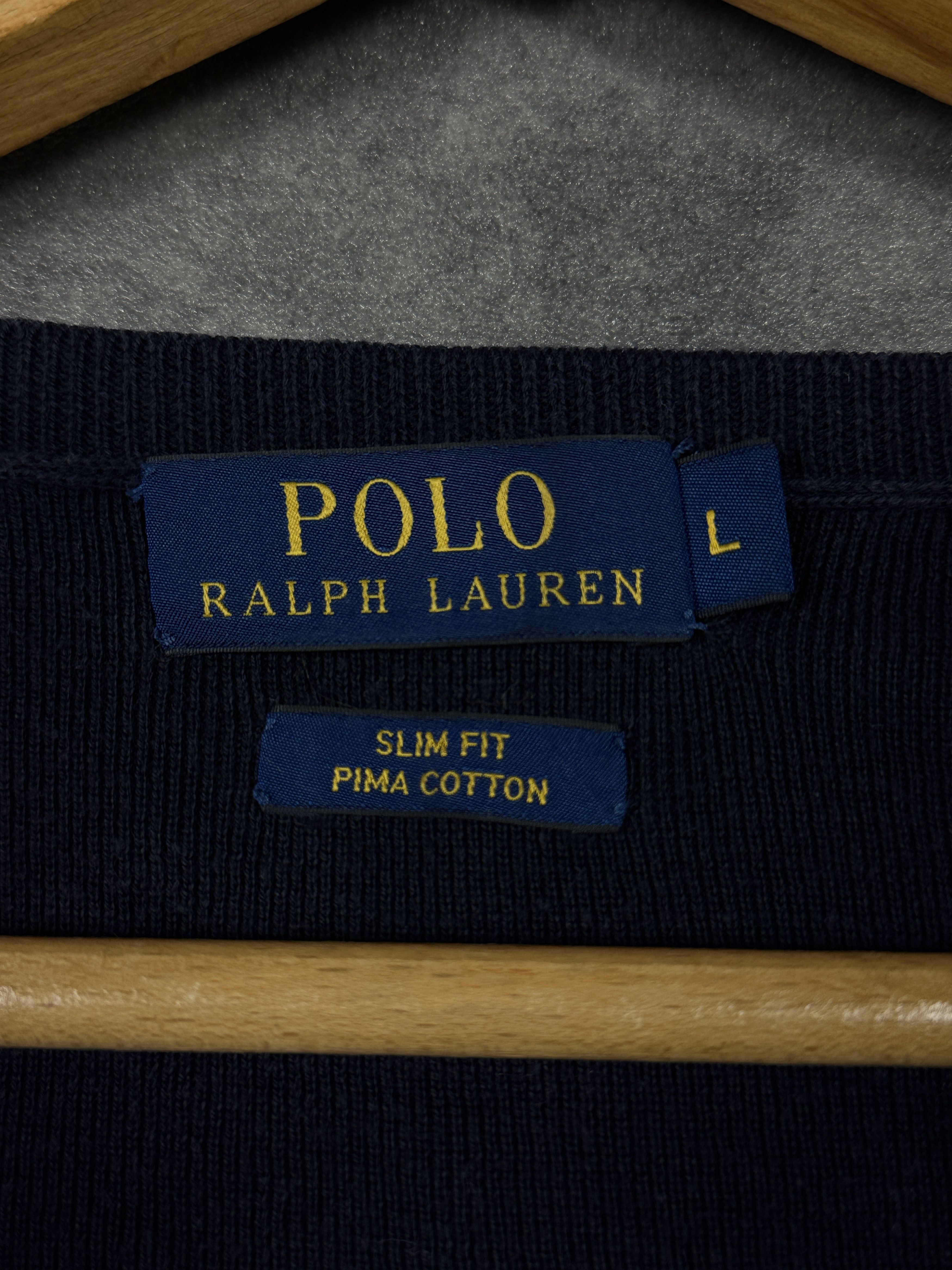 Ralph Lauren Cotton golf sweater slim fit V-neck pima cotton logo pony Size US L / EU 52-54 / 3 - 4 Thumbnail
