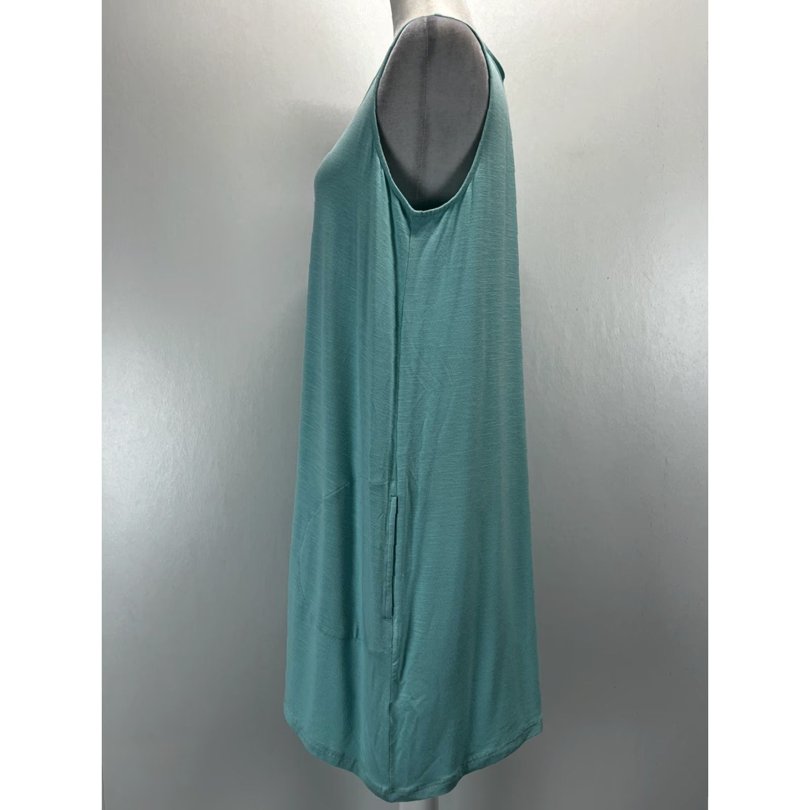 J. Jill J. Jill Tank Dress Womens M Aqua Blue Pockets Comfort Jersey Casual Summer Size M / US 6-8 / IT 42-44 - 2 Thumbnail
