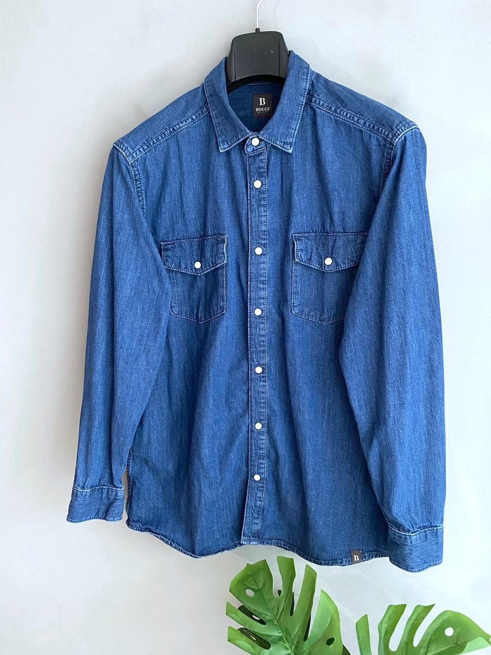 Boggi Boggi Milano Men's Blue Denim Shirt, Size M Size US M / EU 48-50 / 2 - 2 Thumbnail