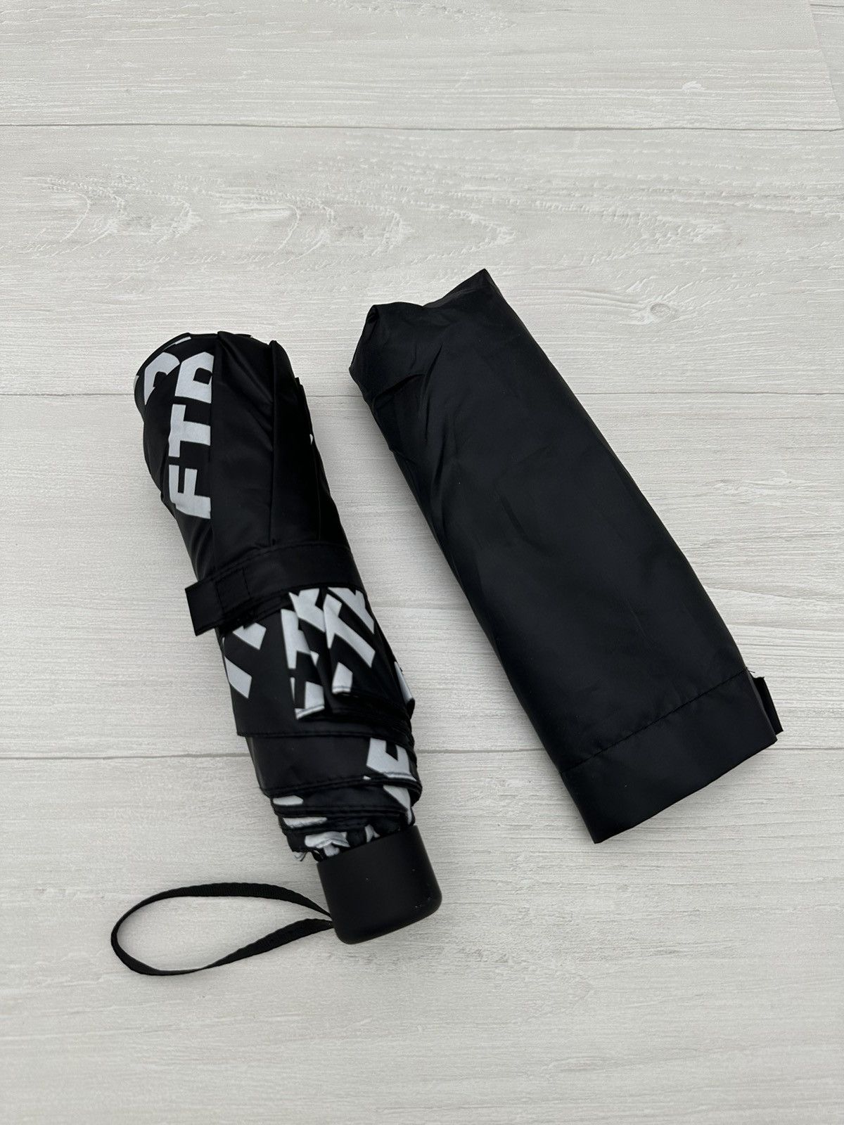 image of Fuck The Population Allover Logo Umbrella Black + White Ftp, Men's