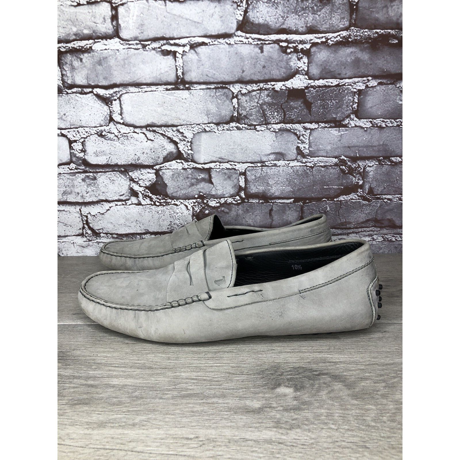 Tod's Tods Gray Suede Leather Penny Gommino Driving Loafers Shoes Size US 10.5 / EU 43-44 - 20 Thumbnail