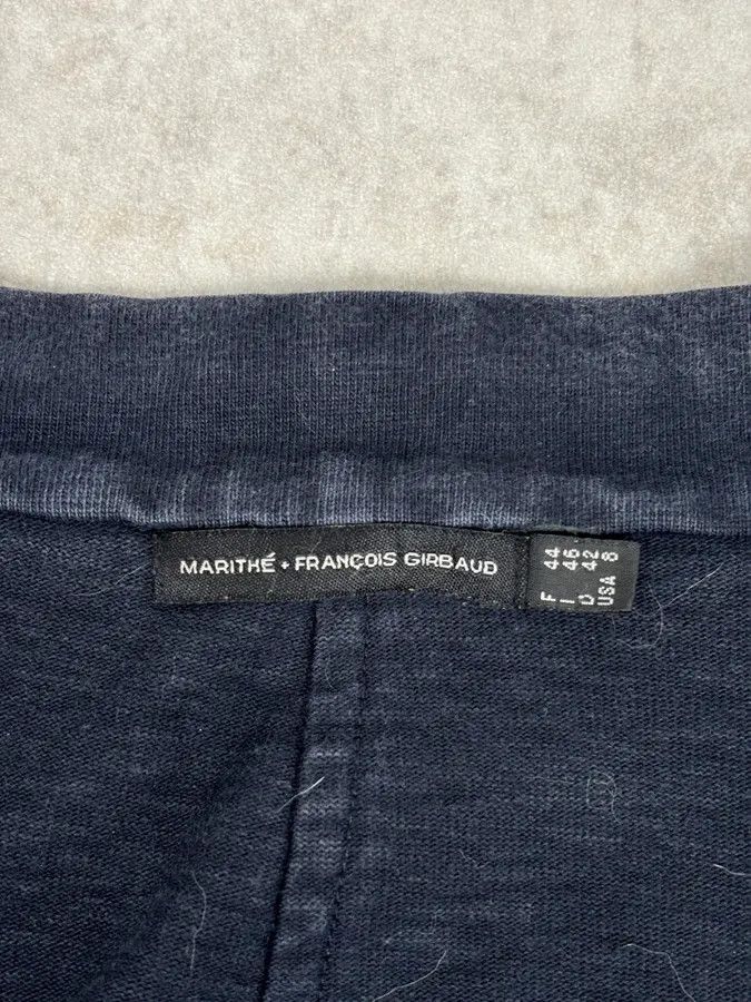 Marithe + Francois Girbaud 2000s Marithé + François Girbaud Navy Asymmetrical Denim Jacket Size XS / US 0-2 / IT 36-38 - 9 Thumbnail