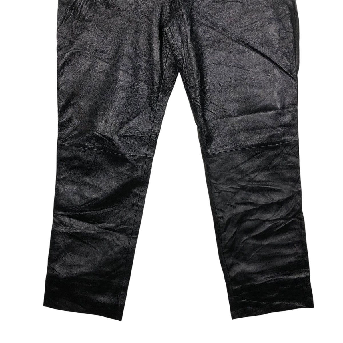 Genuine Leather × Japanese Brand × Vintage 🔥VINTAGE BIKER GENUINE LEATHER PANTS VOLCANO ISSEY MIYAKE Size US 30 / EU 46 - 5 Thumbnail