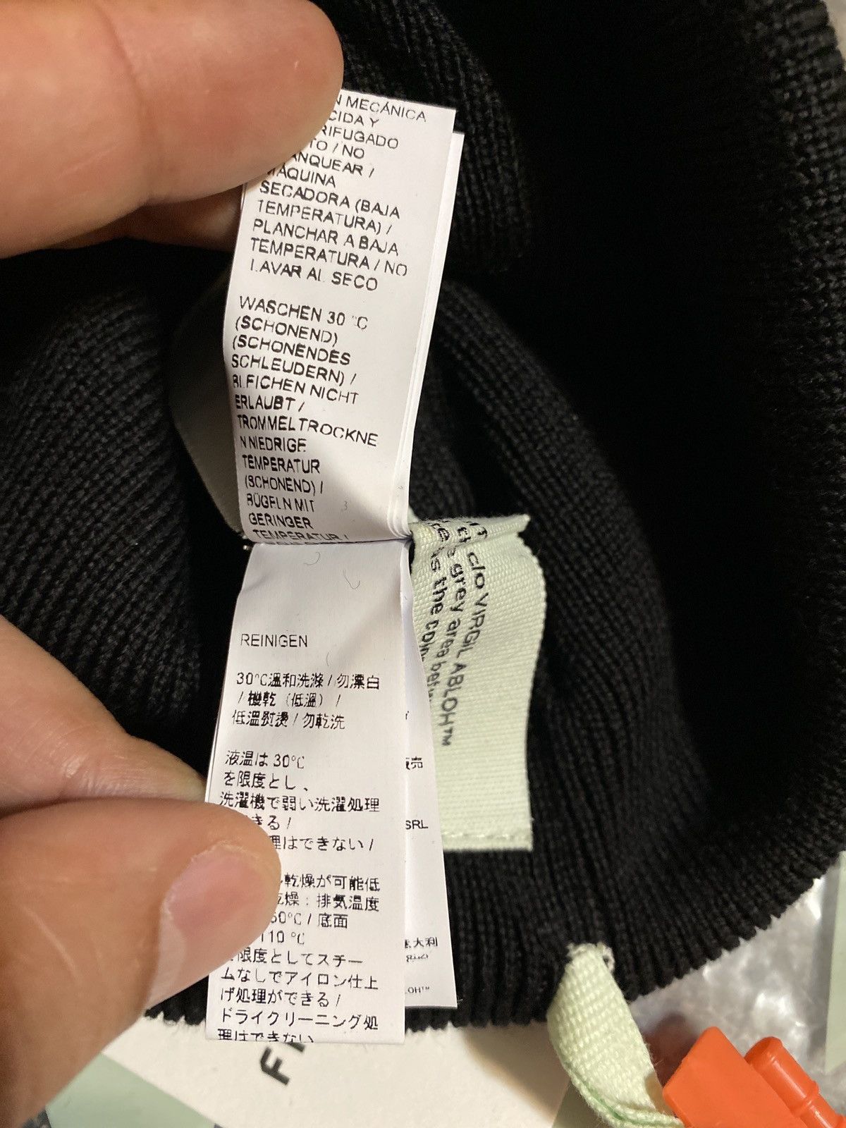 Off-White × Virgil Abloh Off-White Patch Beanie Black Size ONE SIZE - 5 Thumbnail