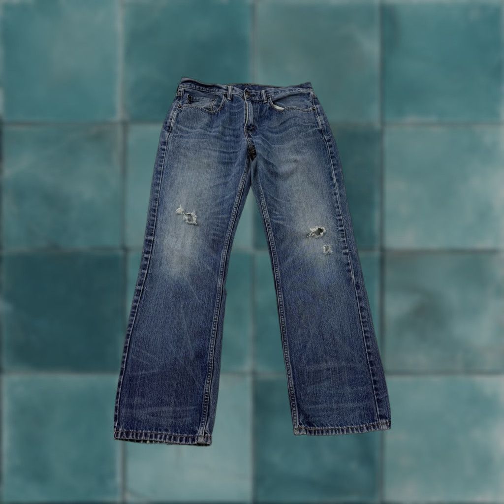 Levi's Levi's 559 Jeans Mens 32x30 Blue Relaxed Straight Distressed Medium Wash Denim Size US 32 / EU 48 - 1 Thumbnail