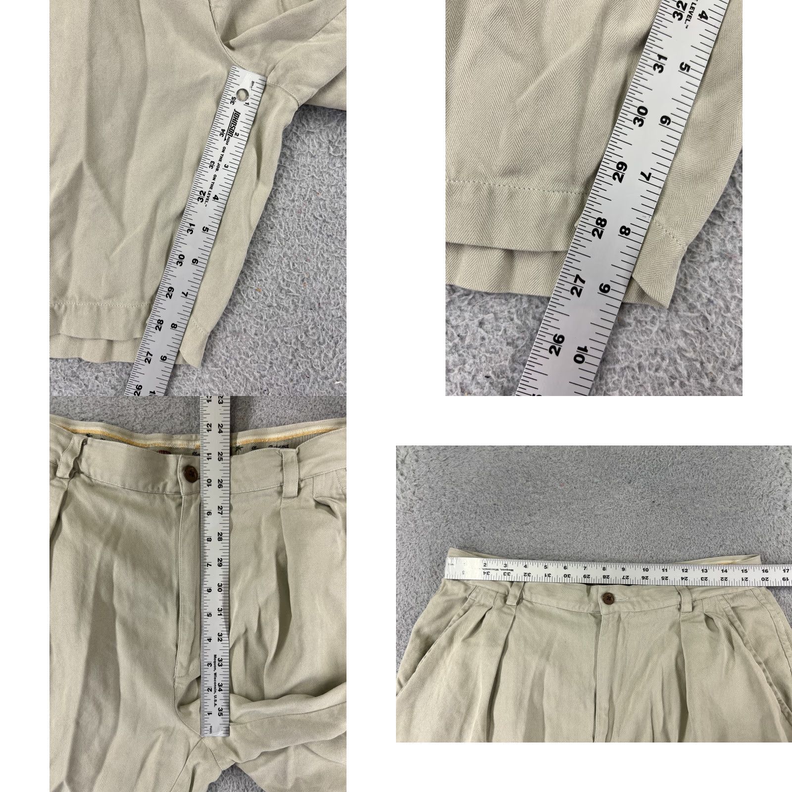 Tommy Bahama Tommy Bahama Shorts Men Bermuda Beige Pleated Silk Herringbone 34 Casual Pockets Size US 34 / EU 50 - 8 Thumbnail