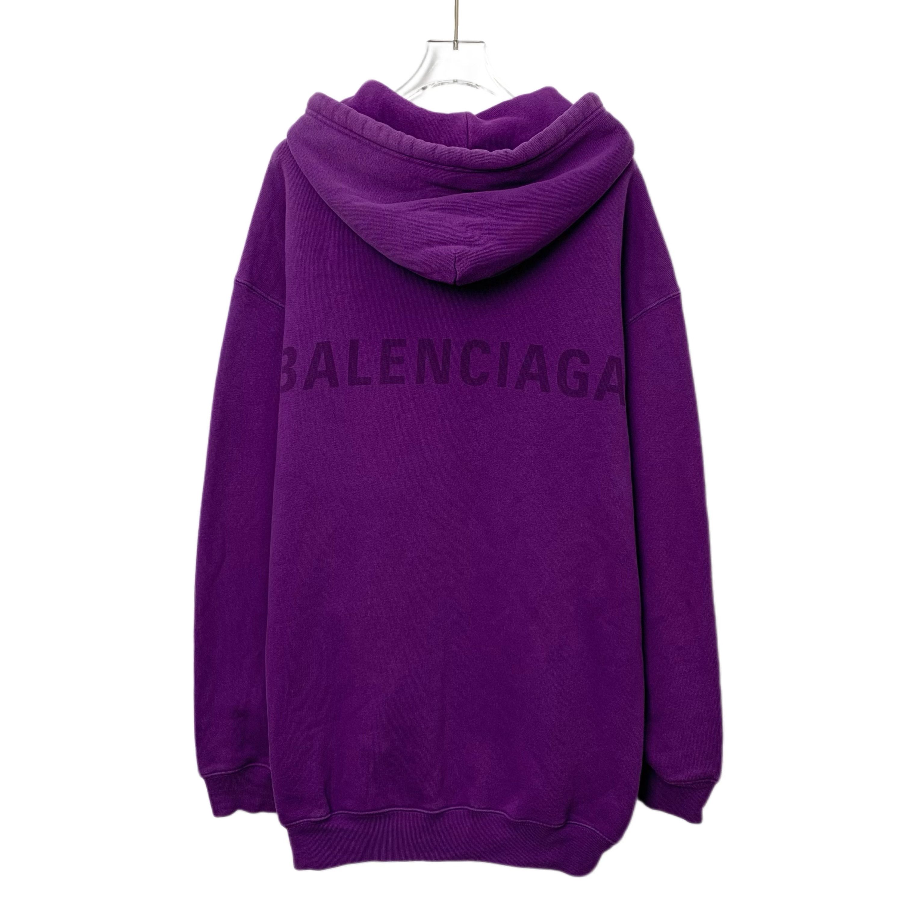 Balenciaga Balenciaga Hoodie – Purple Logo Print Cotton (Size XS) Size XS / US 0-2 / IT 36-38 - 7 Thumbnail