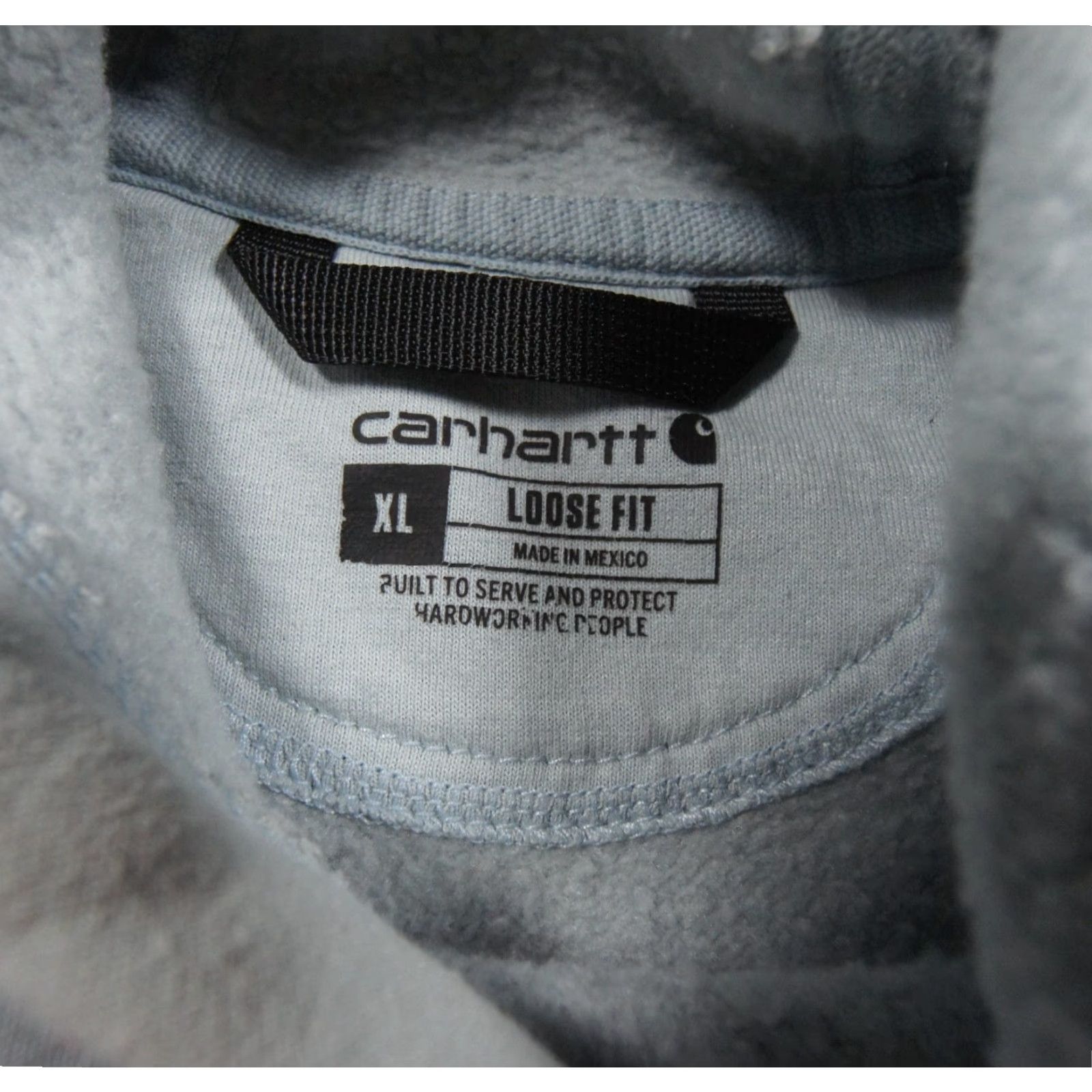 Carhartt Carhartt Mens Hoodie XL Blue Sweatshirt Loose Fit Workwear Zip Pullover Cotton Polyester Fleece Logo Adult Size US XL / EU 56 / 4 - 7 Thumbnail