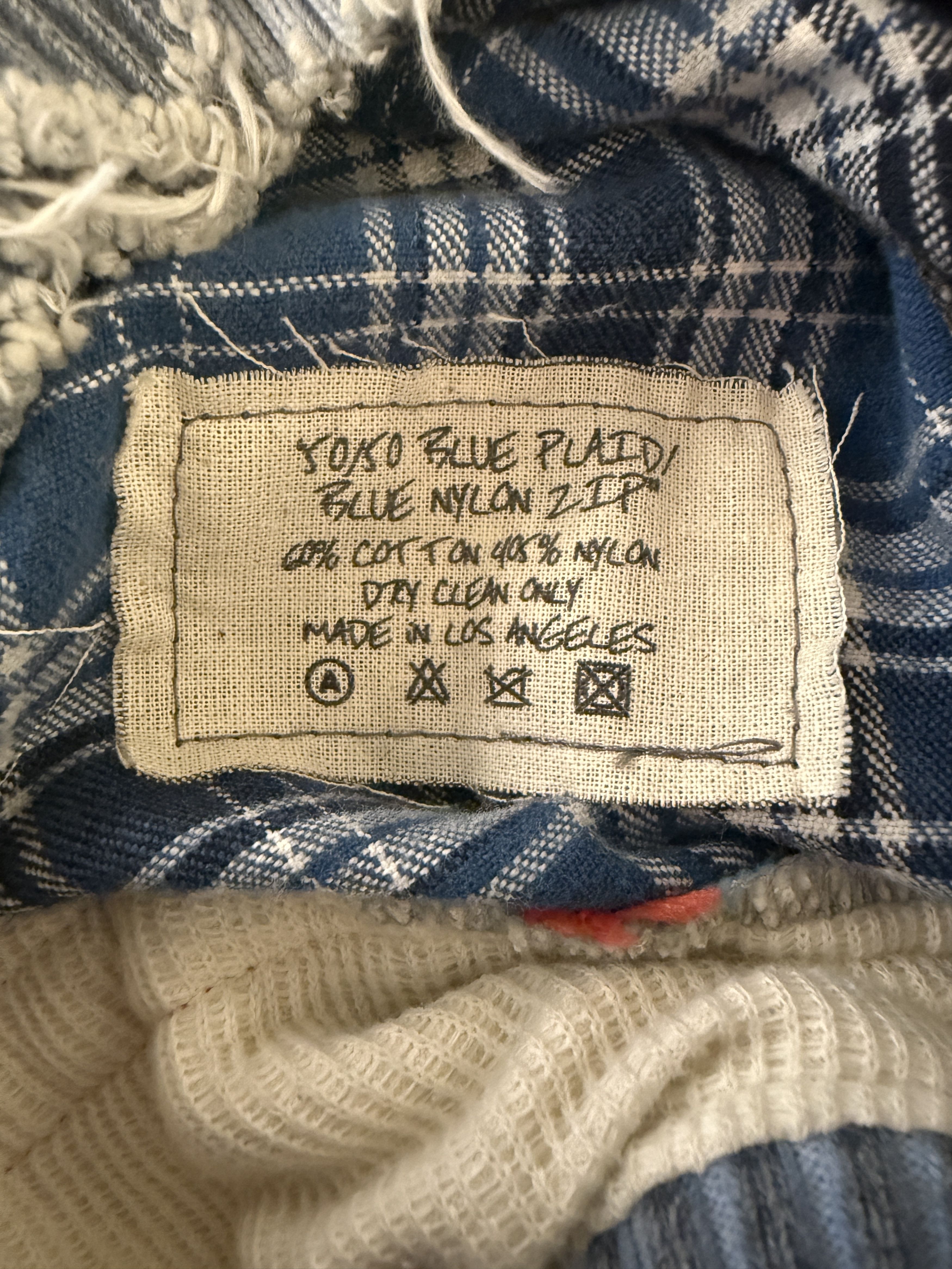 Greg Lauren $2k Greg Lauren Blue Plaid / Blue Nylon Zip Jacket Size US L / EU 52-54 / 3 - 4 Thumbnail