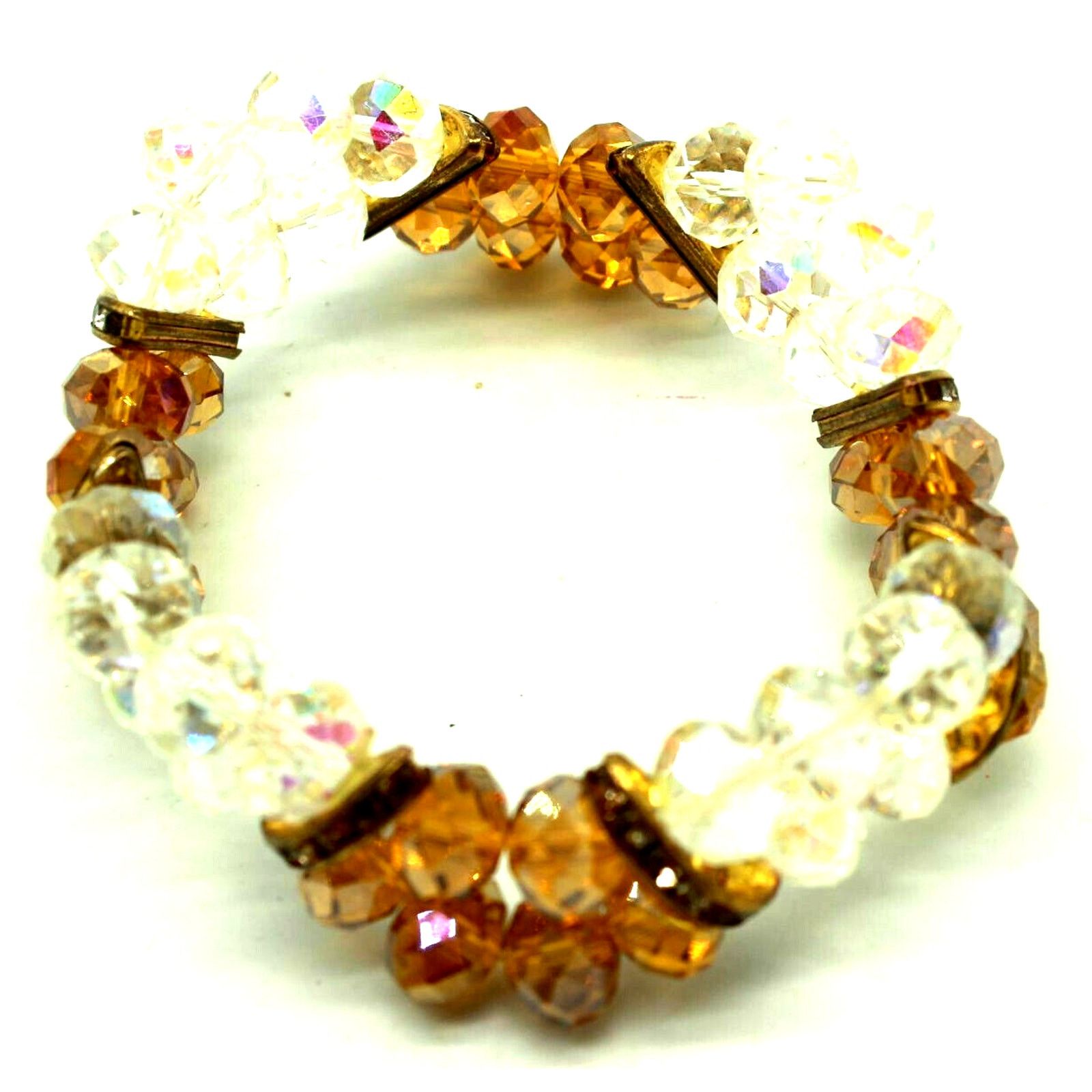 Other White & Golden Crystal Stretch Bracelet with Rhinestone Bars Size ONE SIZE - 2 Thumbnail