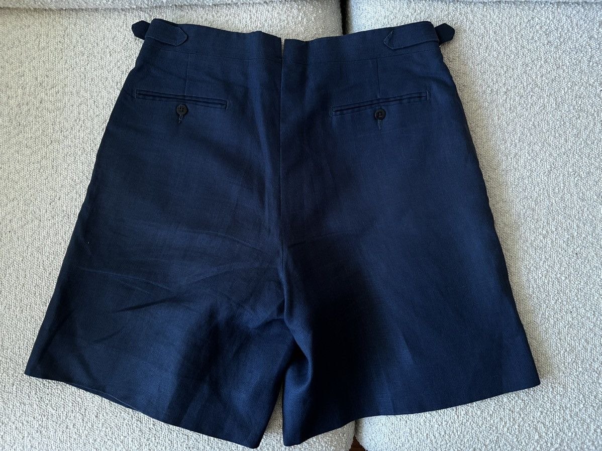 Stoffa Stoffa MTM Shorts (Washed Linen) Single Pleat Short / Indigo Size US 32 / EU 48 - 6 Thumbnail