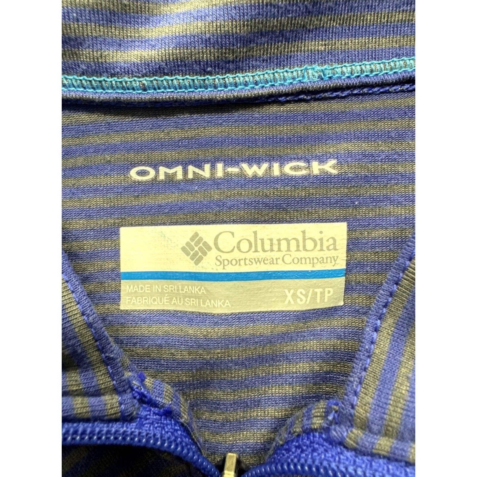 Vintage Columbia Womens 1/2 Zip Pullover Long Sleeve Shirt XS Striped Omni-Wick Blue (Pre-Owned Like New) Size XS / US 0-2 / IT 36-38 - 5 Thumbnail