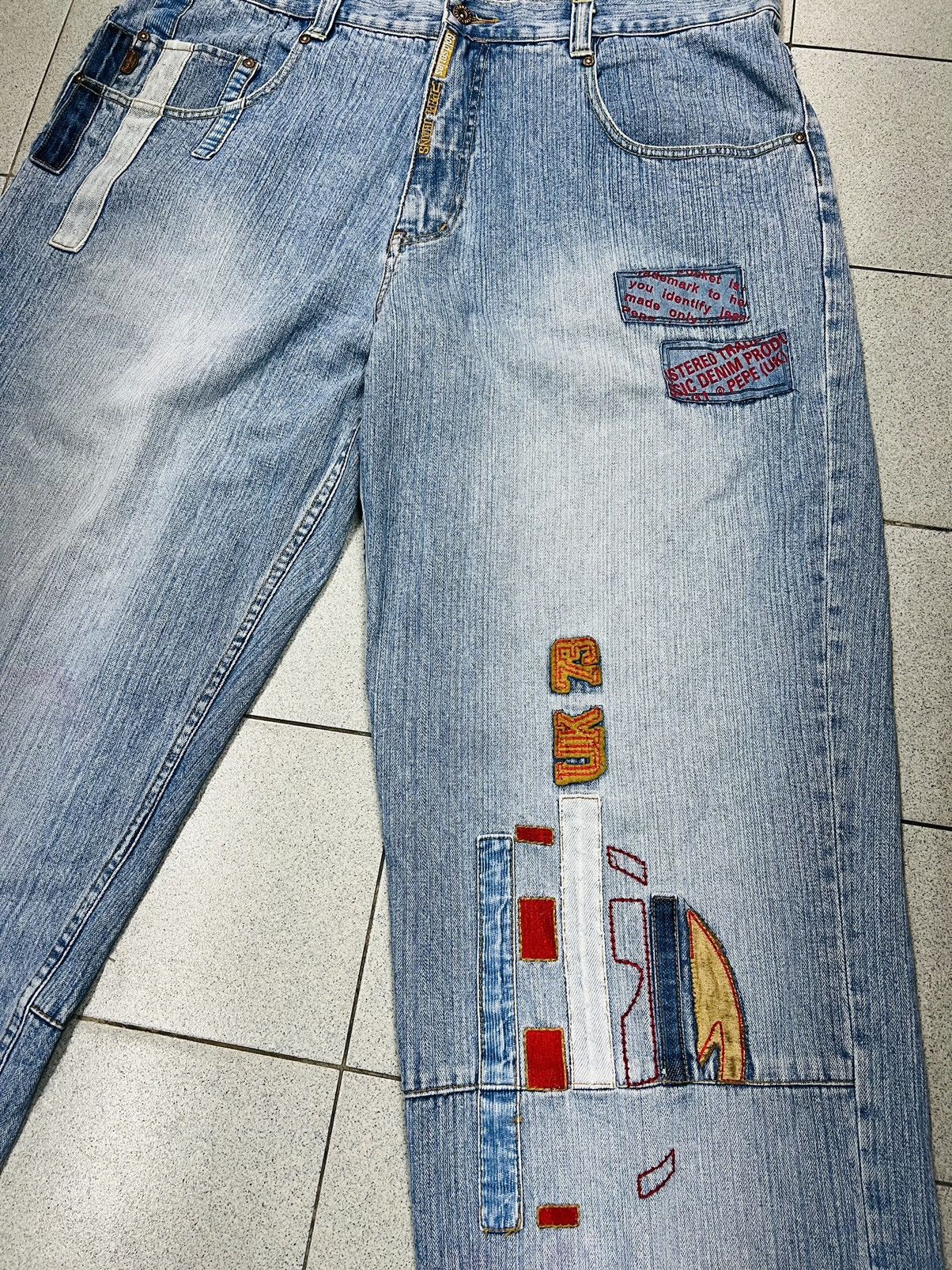 Pepe Jeans Vintage Y2K Pepe UK Goldseries Super Baggy Skater Jeans Size US 42 / EU 58 - 3 Thumbnail
