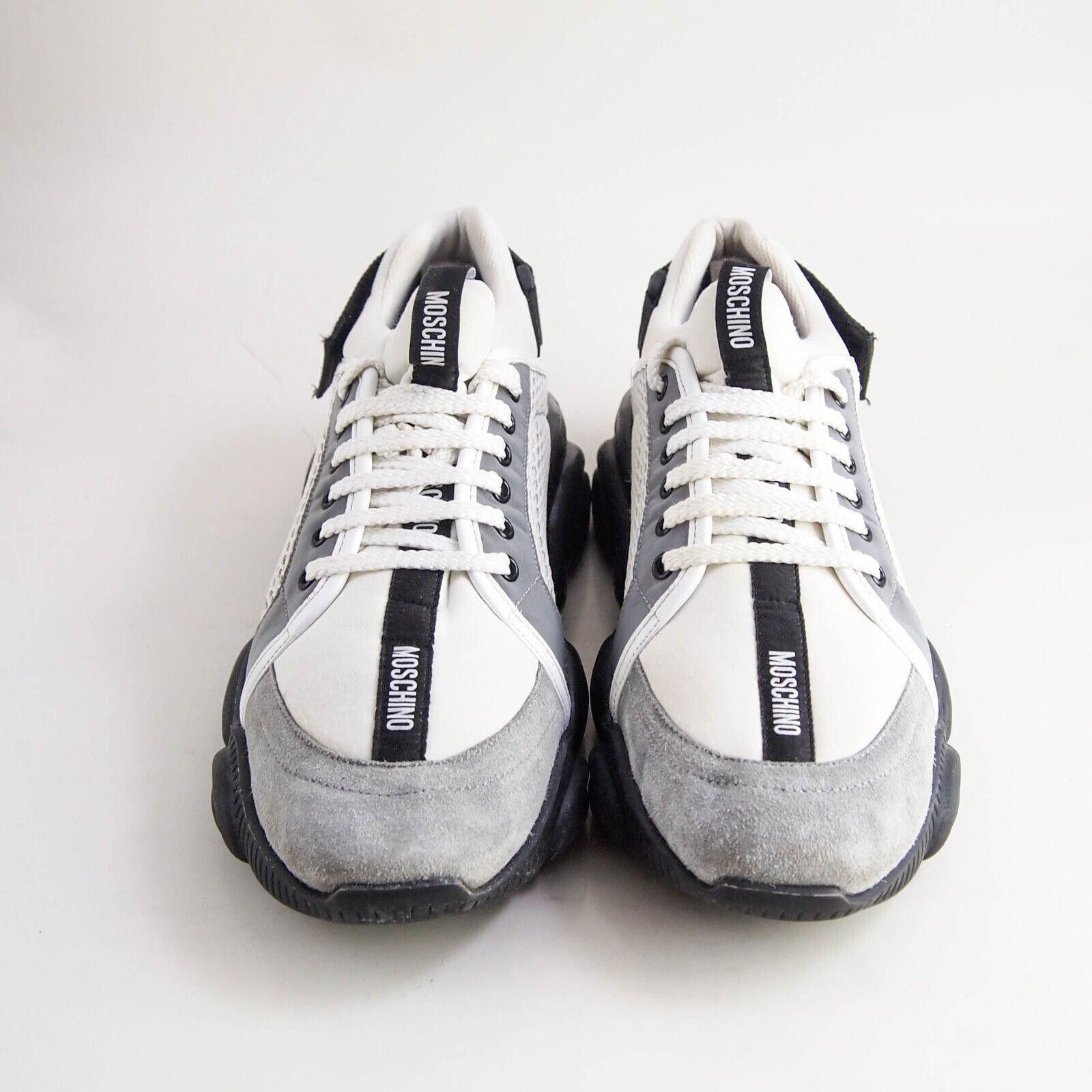 Moschino Moschino Teddy Sneakers White Leather Size US 12 EU 45 Size US 12 / EU 45 - 3 Thumbnail