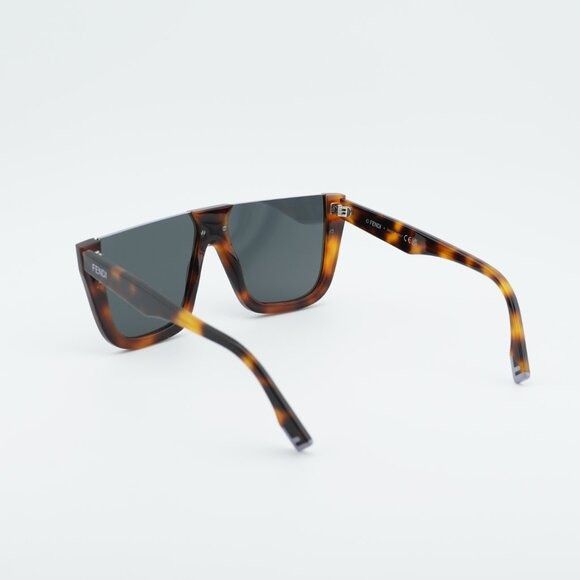 Fendi Fendi FE40136I 53A Sunglasses Havana Shield Frame, Grey Lens Size ONE SIZE - 5 Thumbnail