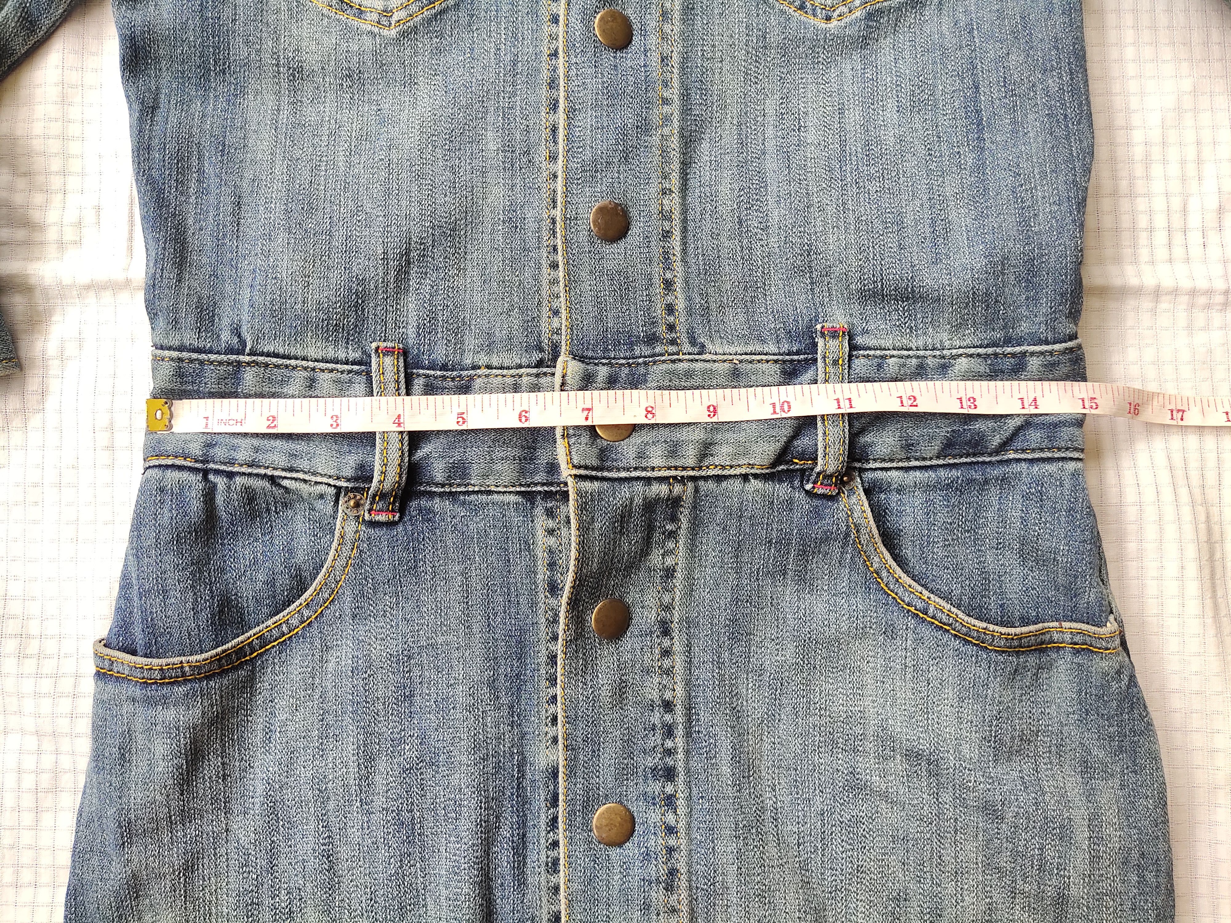 Japanese Brand × X-Girl (D34) X-Girl Japan Stretch Denim Short Dress 3/4 Sleeve Sz 1 Size S / US 4 / IT 40 - 14 Thumbnail