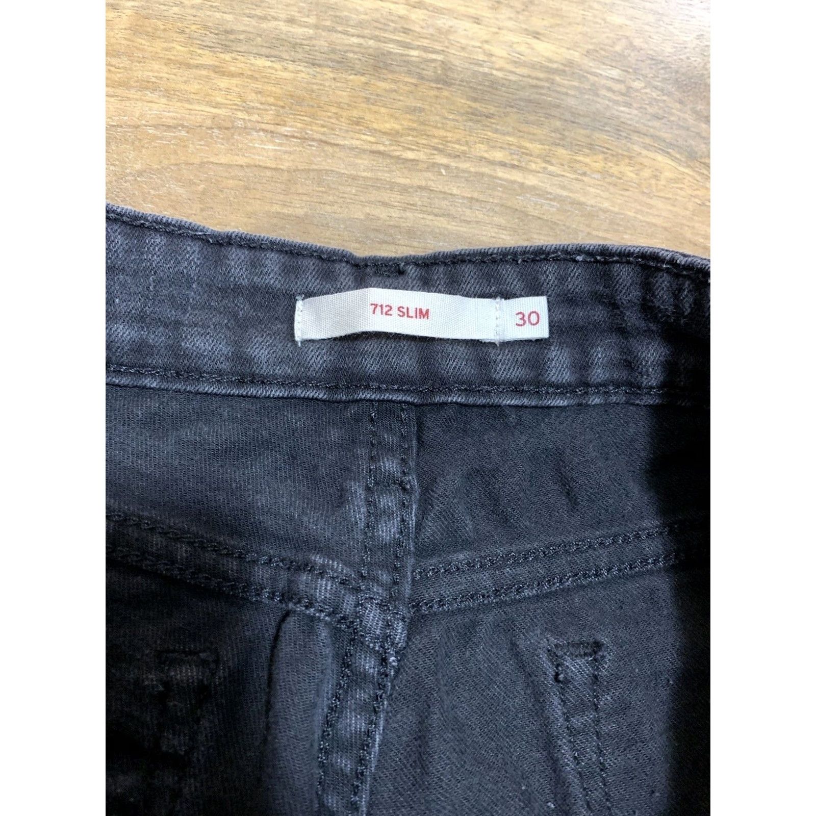 Levi's Levi's 712 Slim Jeans Womens Size 30 Black Denim Straight Leg 29in Inseam Size 30" / US 8 / IT 44 - 3 Thumbnail