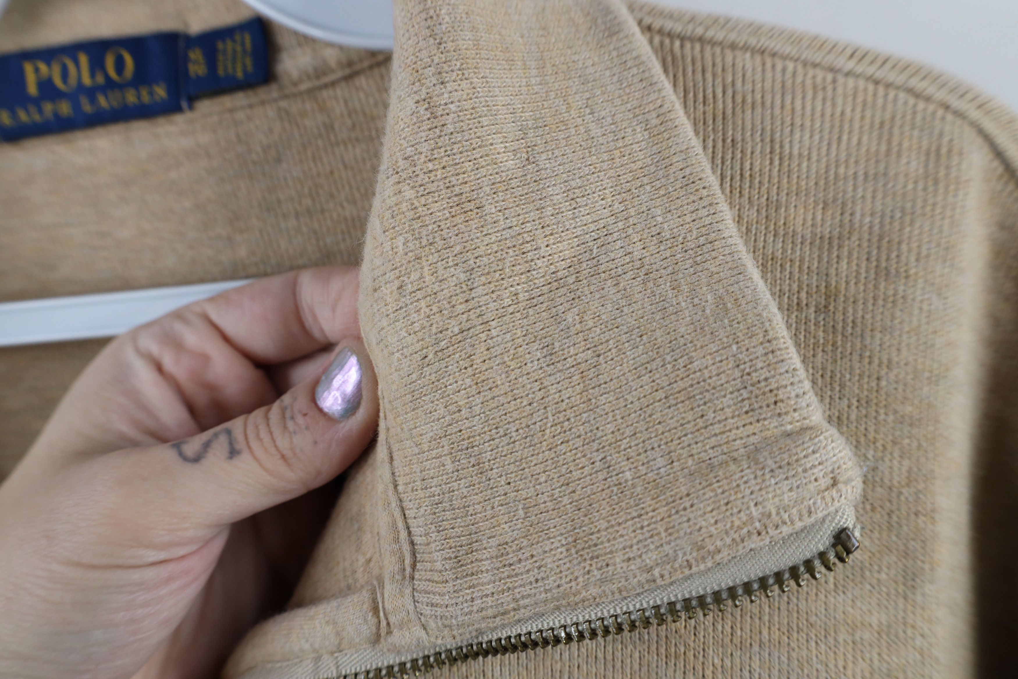 Ralph Lauren × Vintage Vintage Ralph Lauren Knit Half Zip Pullover Sweater Beige Size US XL / EU 56 / 4 - 5 Thumbnail